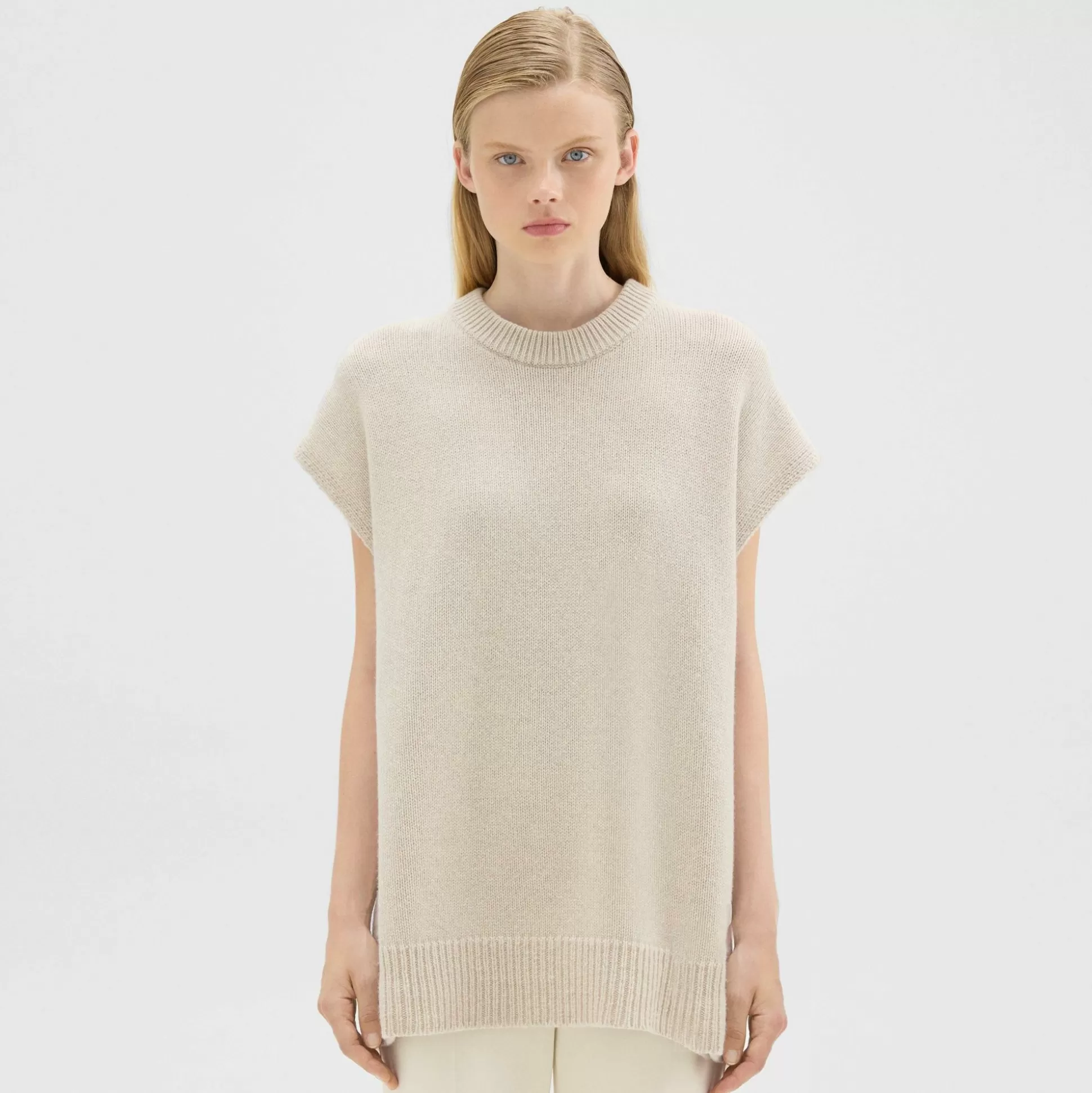 Theory Oversized Sweater Vest In Recycled Wool-Cashmere-Women Sweaters + Cardigans