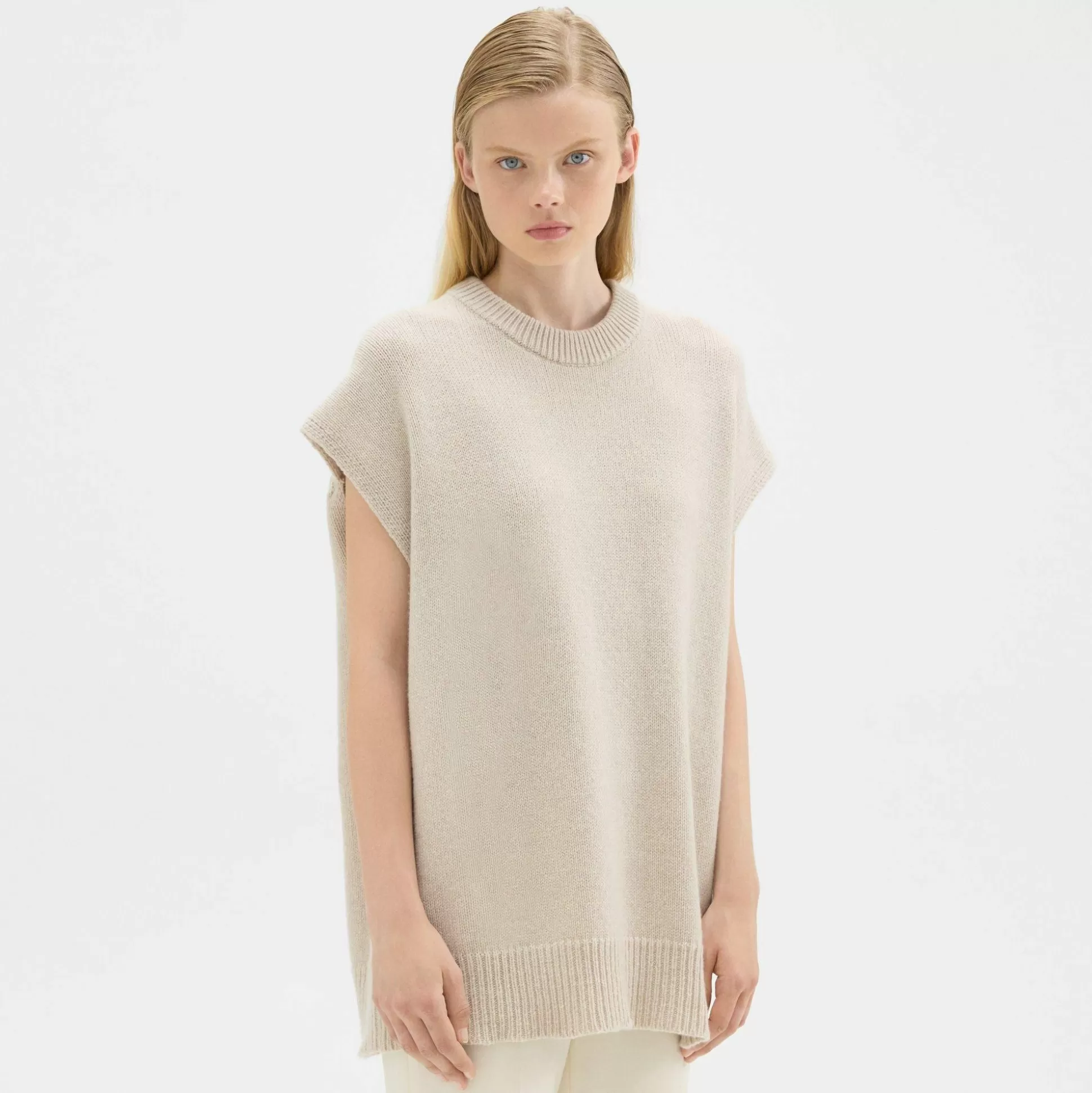 Theory Oversized Sweater Vest In Recycled Wool-Cashmere-Women Sweaters + Cardigans