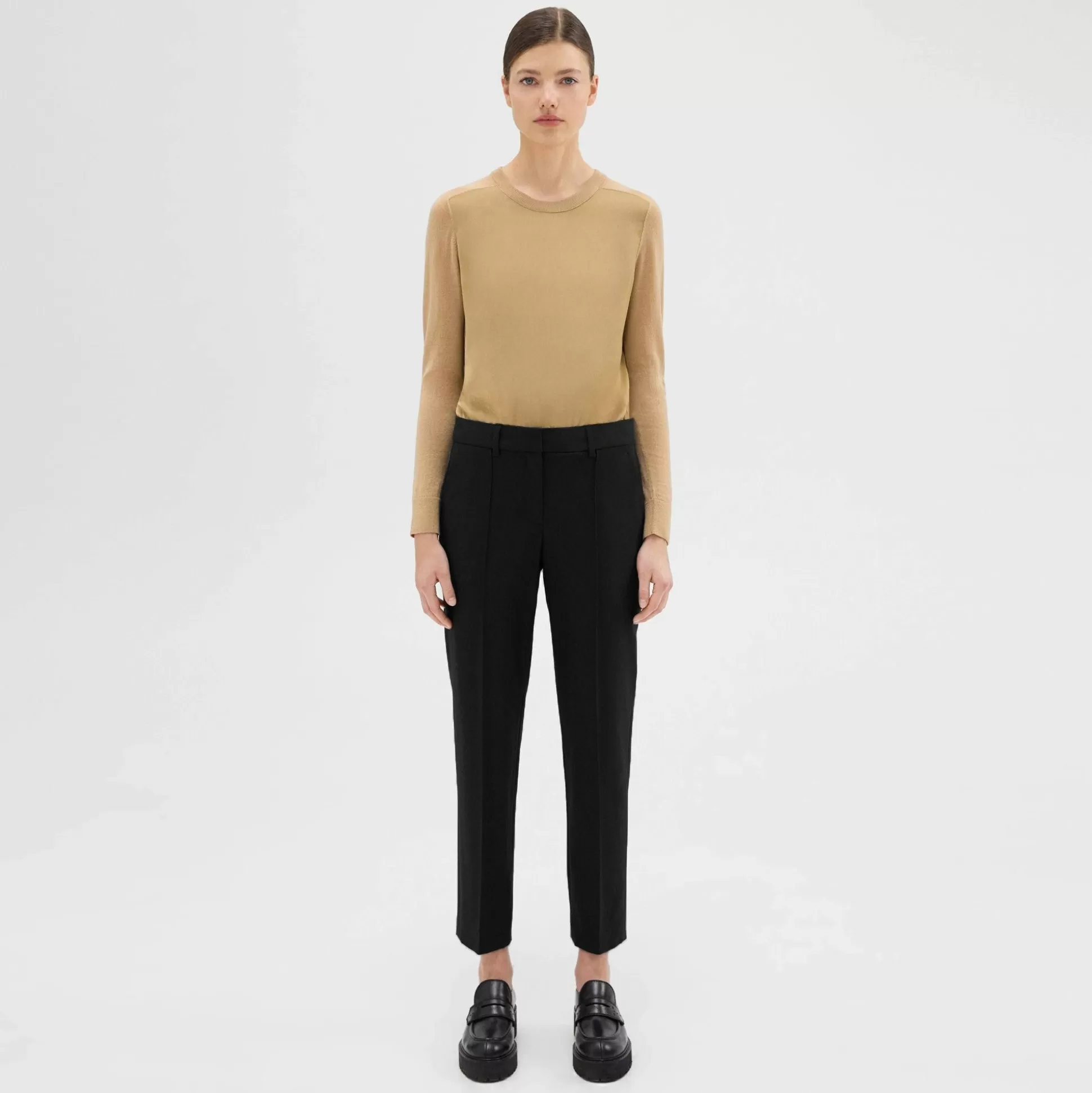 Theory Pleated Wool Gabardine Pant-Women Pants