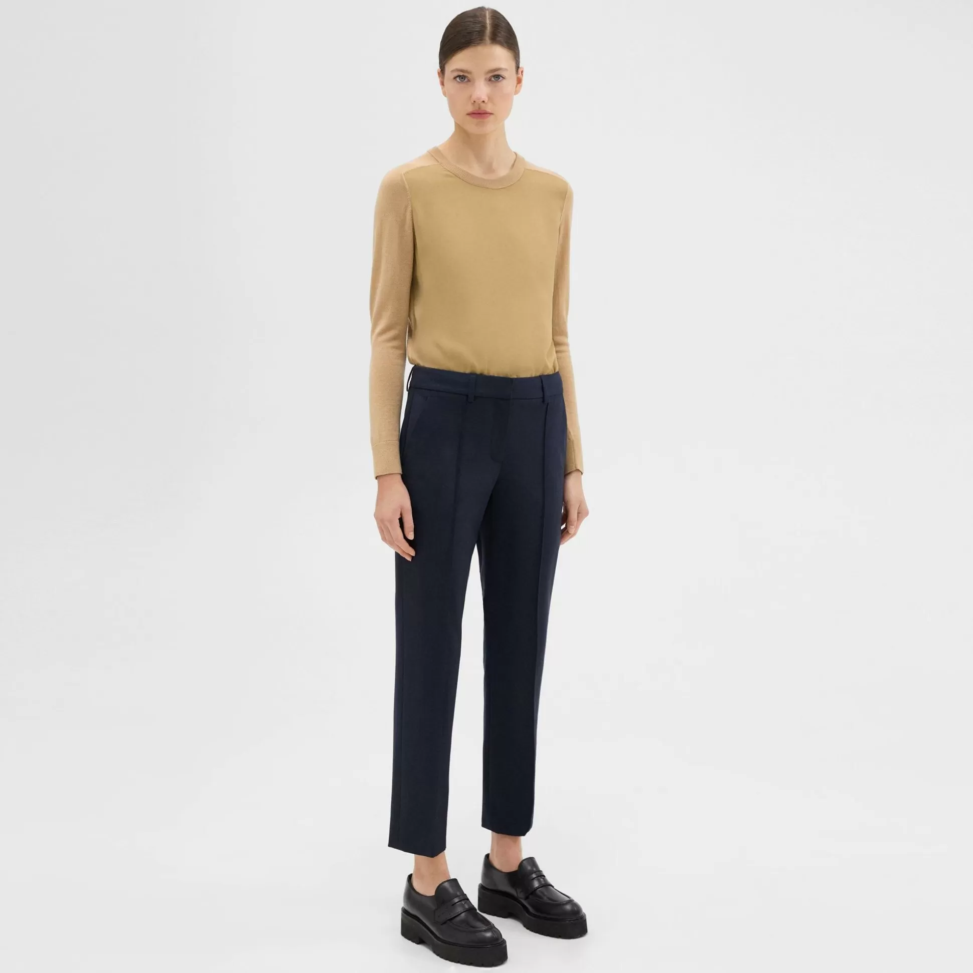 Theory Pleated Wool Gabardine Pant-Women Pants