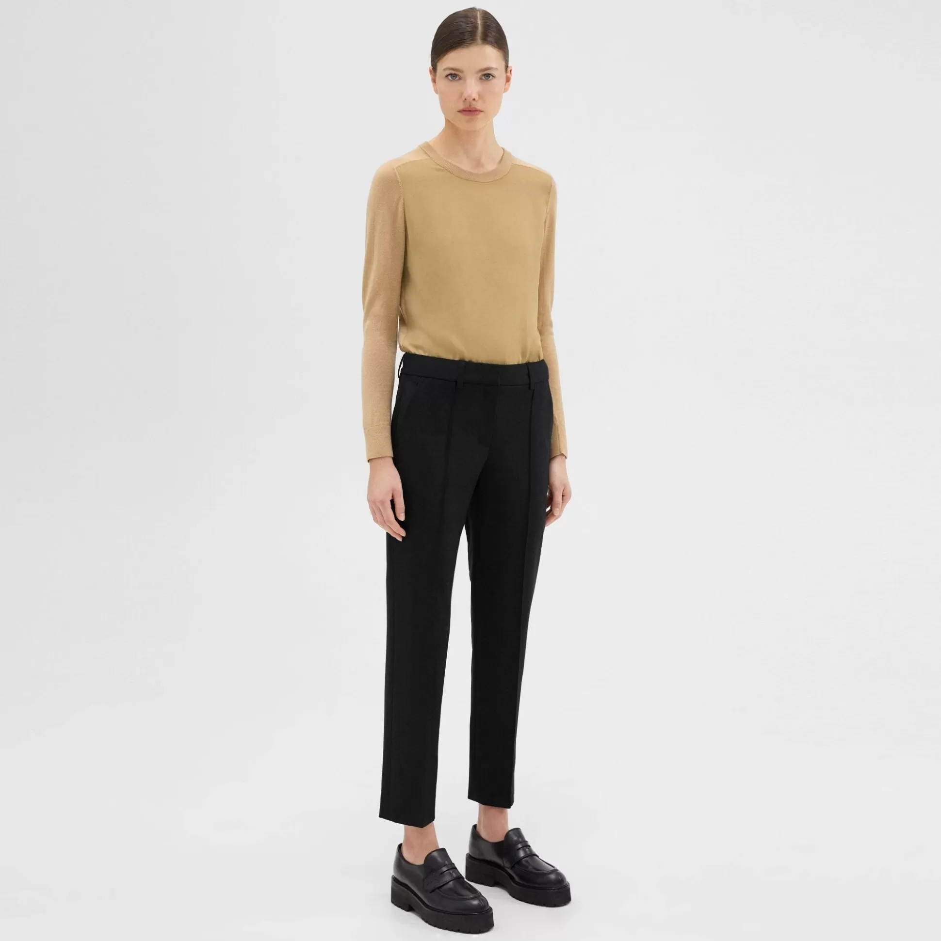 Theory Pleated Wool Gabardine Pant-Women Pants