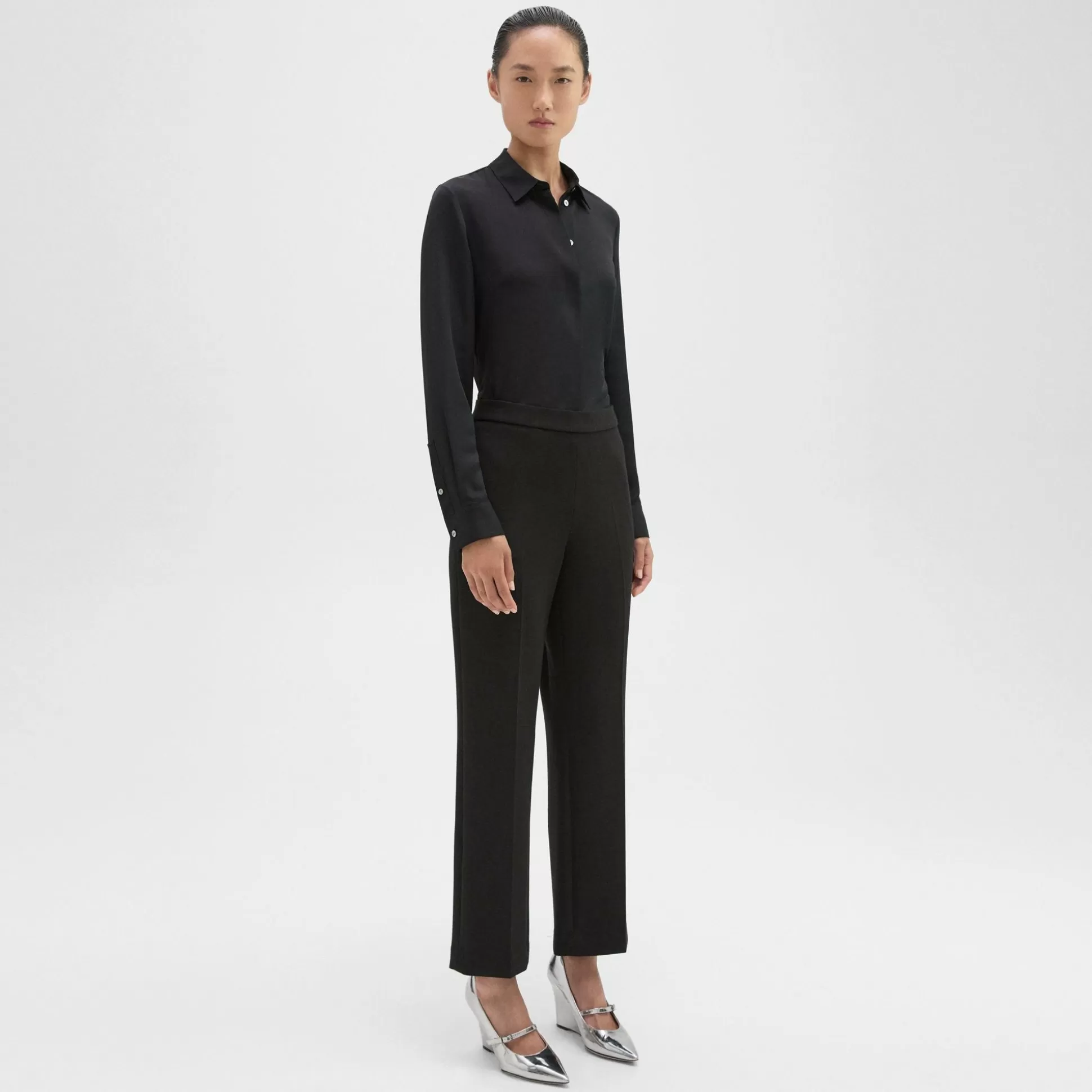 Theory Pull-On Pant In Double-Knit Jersey-Women Pants