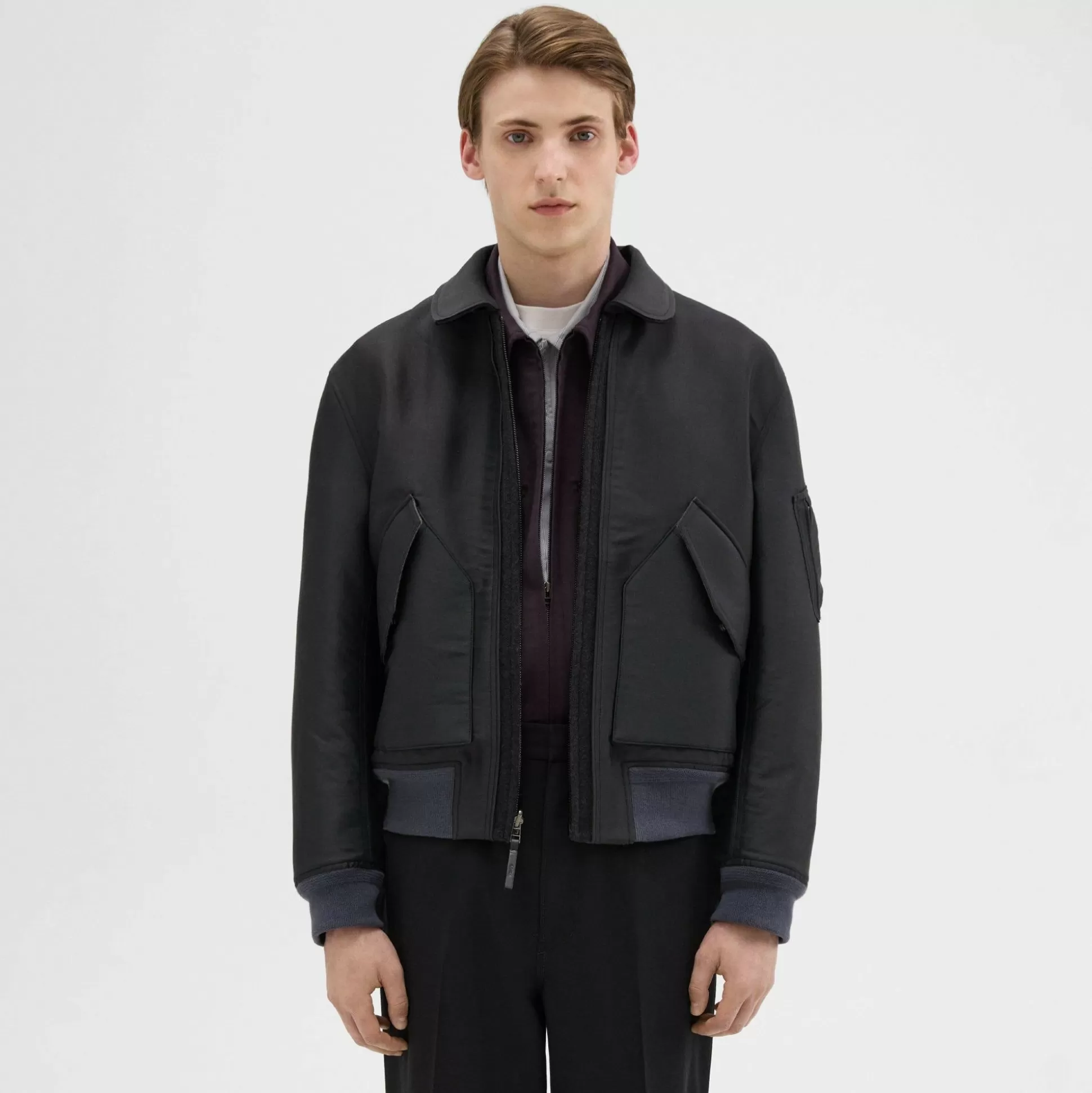 Theory Recycled Poly Reversible Bomber Jacket-Men Outerwear