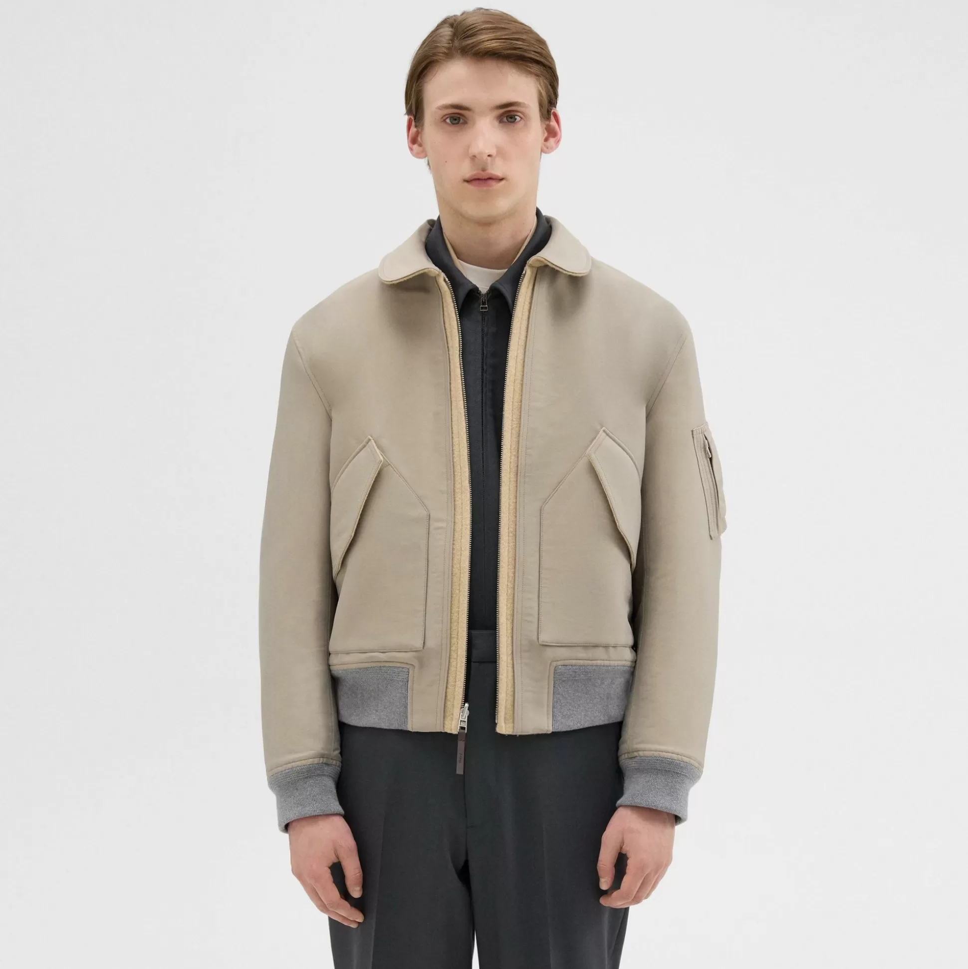 Theory Recycled Poly Reversible Bomber Jacket-Men Outerwear