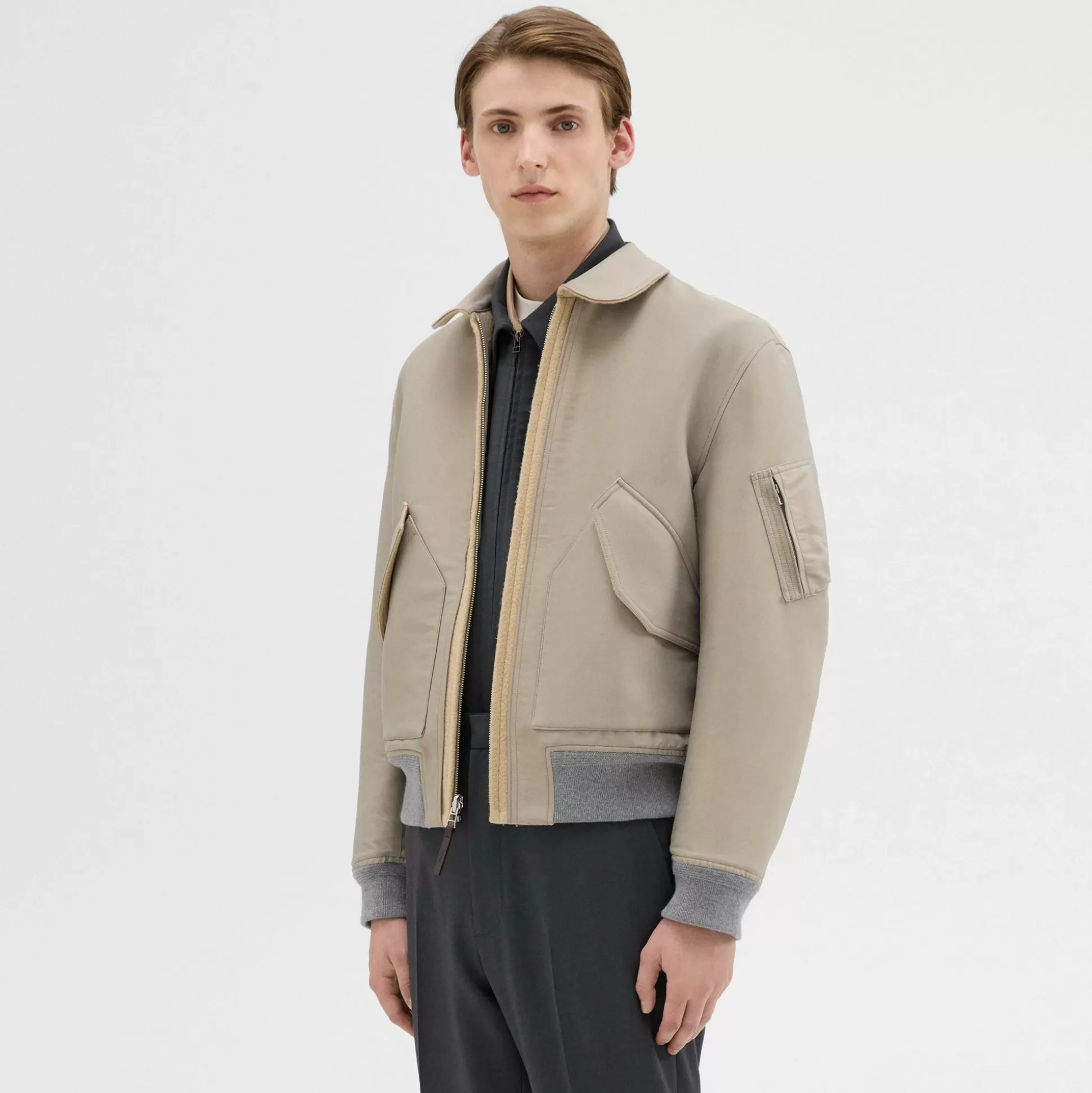 Theory Recycled Poly Reversible Bomber Jacket-Men Outerwear