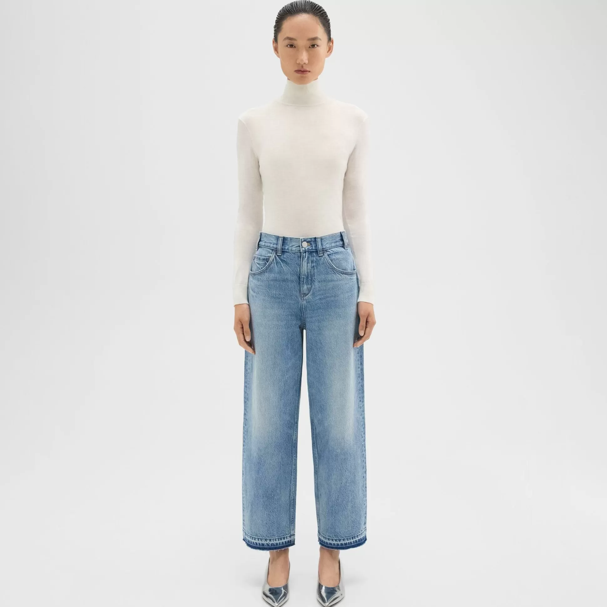 Theory Relaxed Straight Jean In Denim-Women Pants