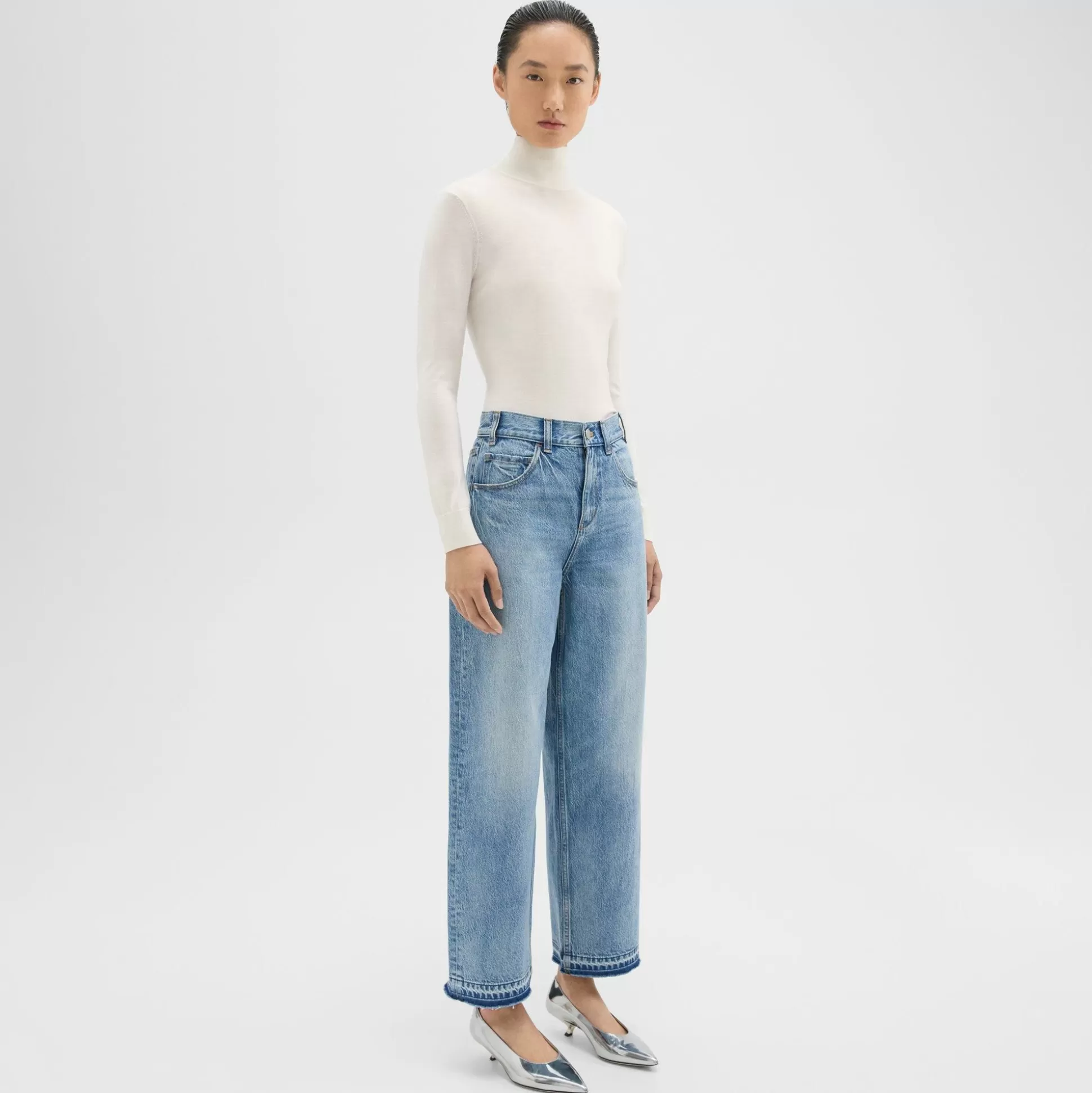 Theory Relaxed Straight Jean In Denim-Women Pants