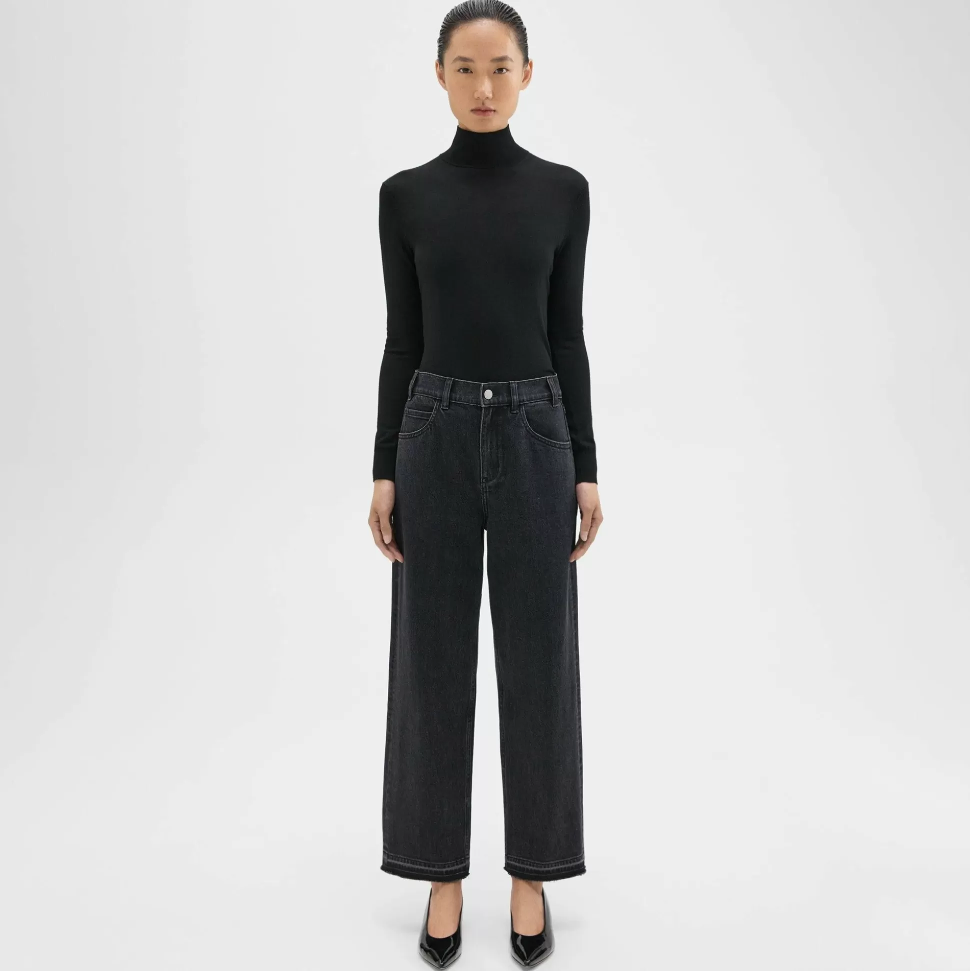 Theory Relaxed Straight Jean In Stretch Denim-Women Pants