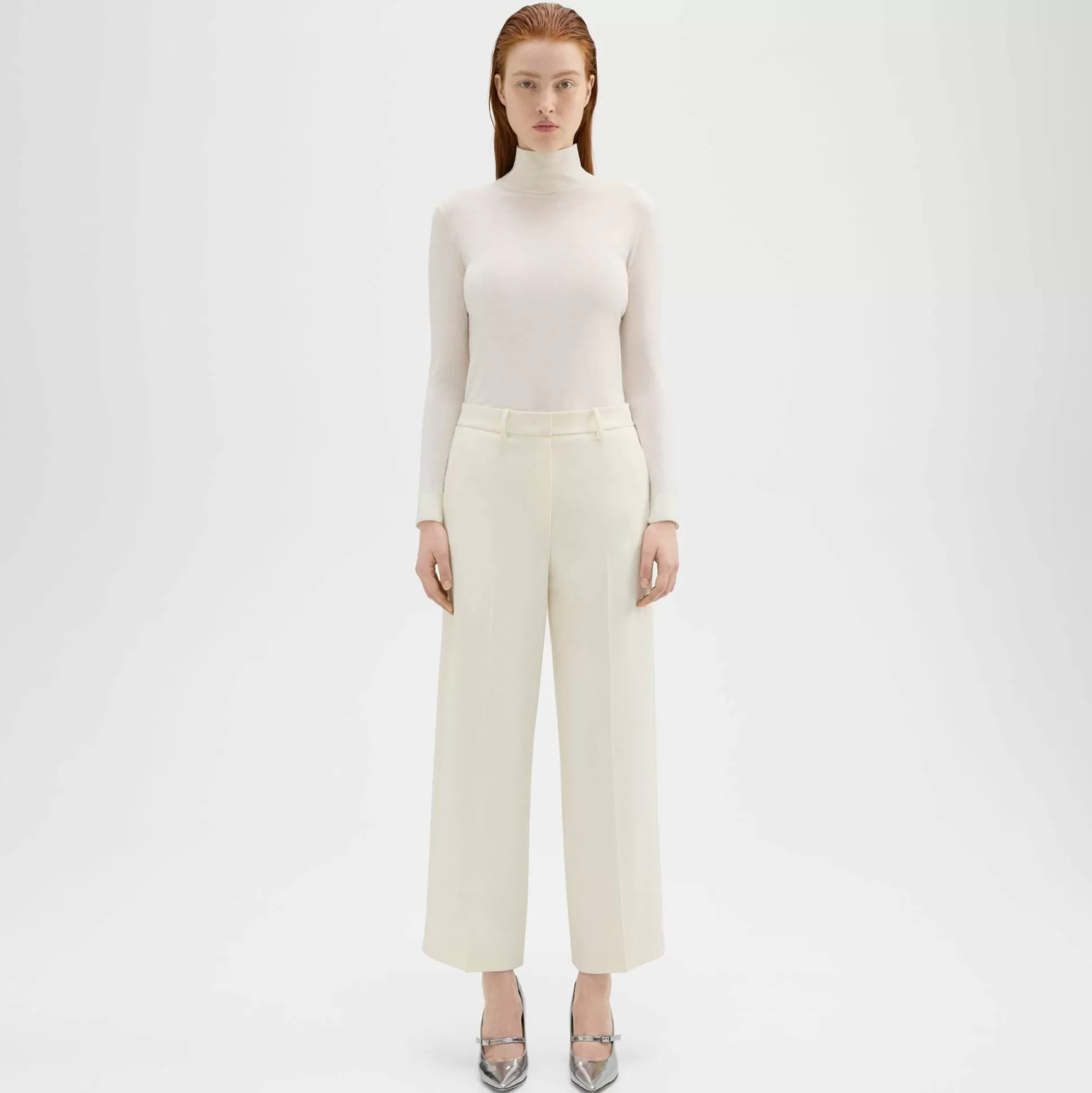 Theory Relaxed Straight Pant In Admiral Crepe-Women Suits | Pants