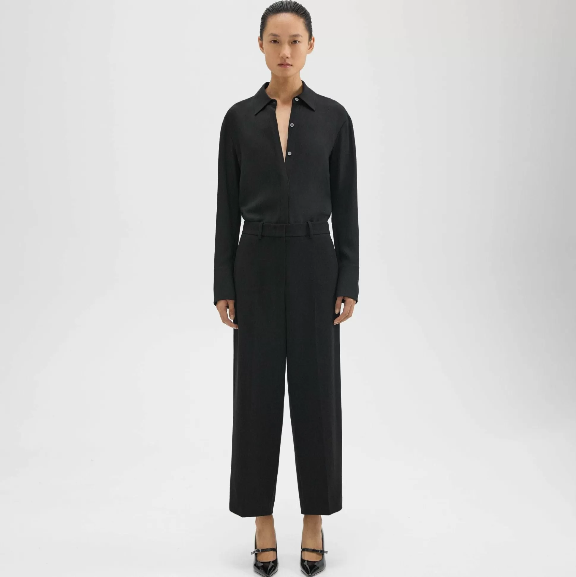 Theory Relaxed Straight Pant In Admiral Crepe-Women Suits | Pants