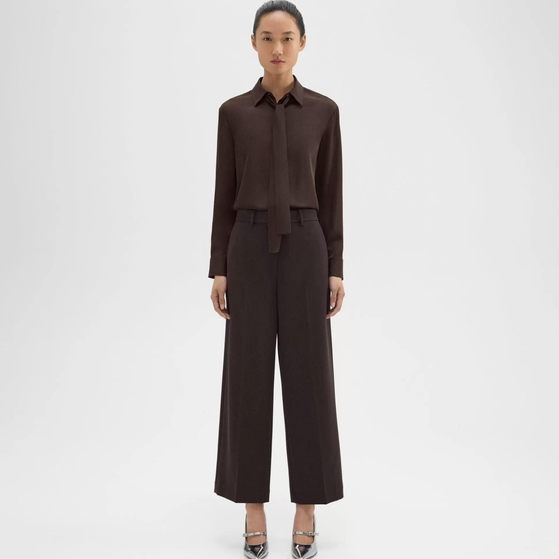 Theory Relaxed Straight Pant In Admiral Crepe-Women Pants