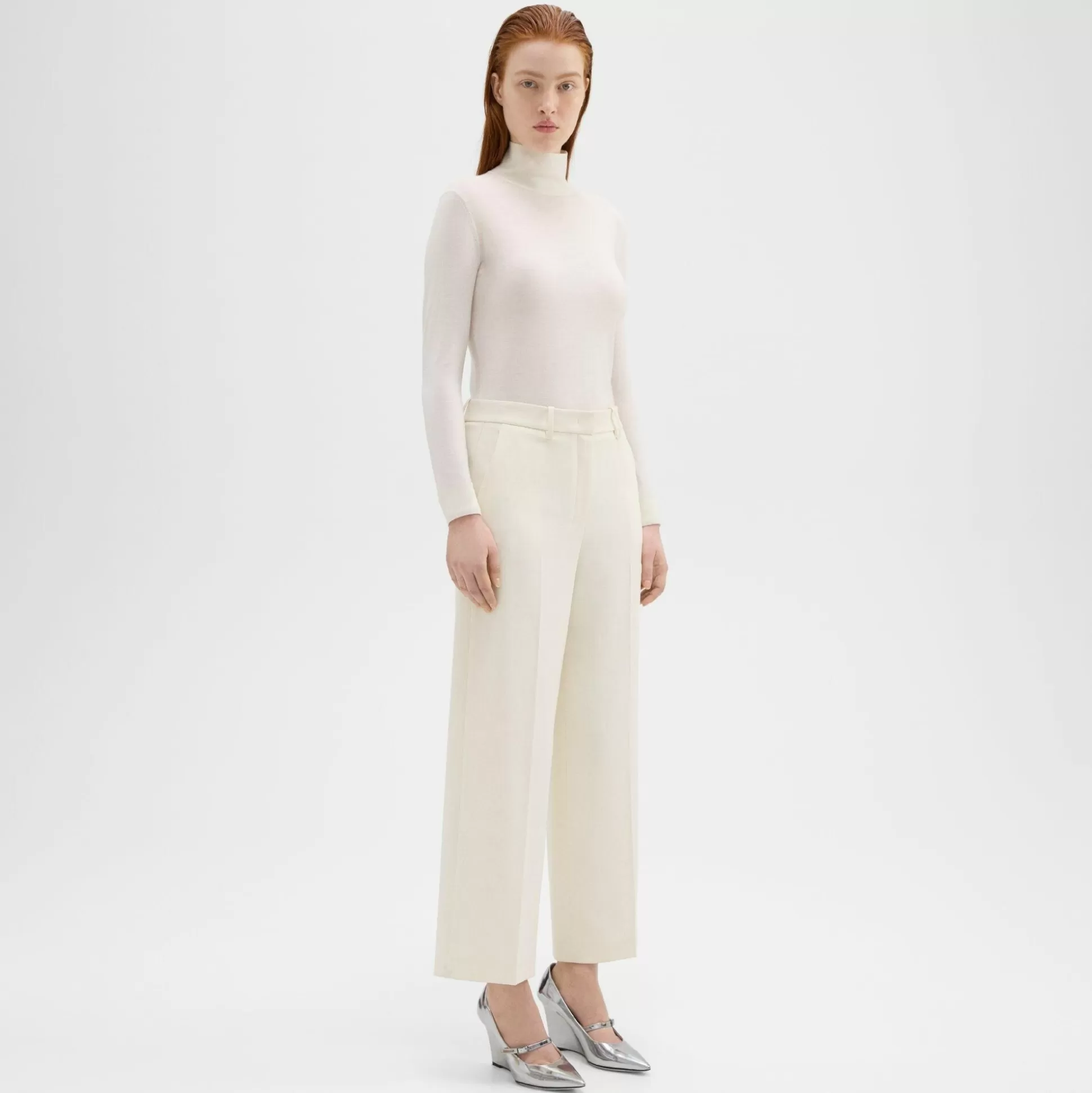 Theory Relaxed Straight Pant In Admiral Crepe-Women Suits | Pants