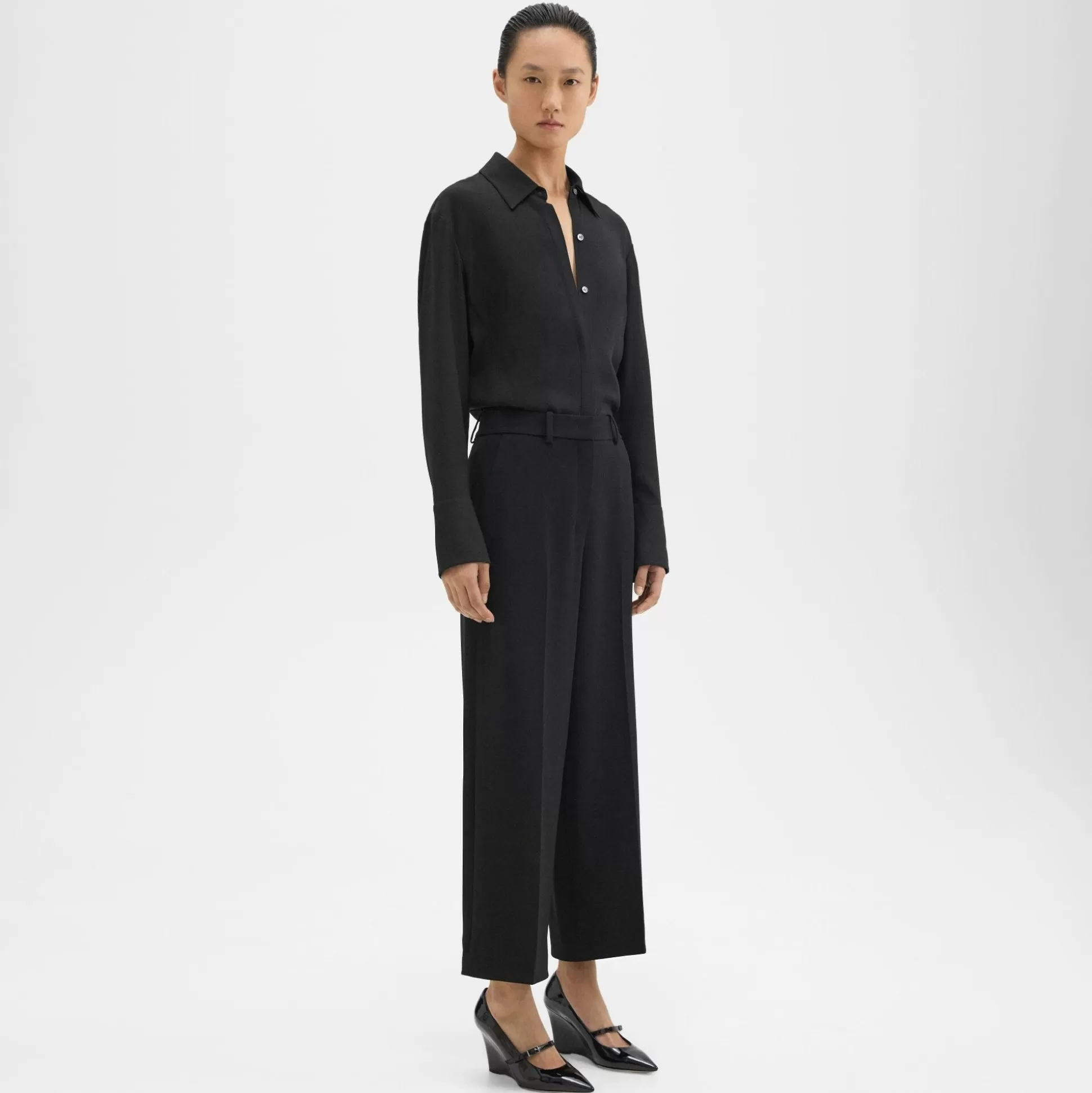 Theory Relaxed Straight Pant In Admiral Crepe-Women Suits | Pants