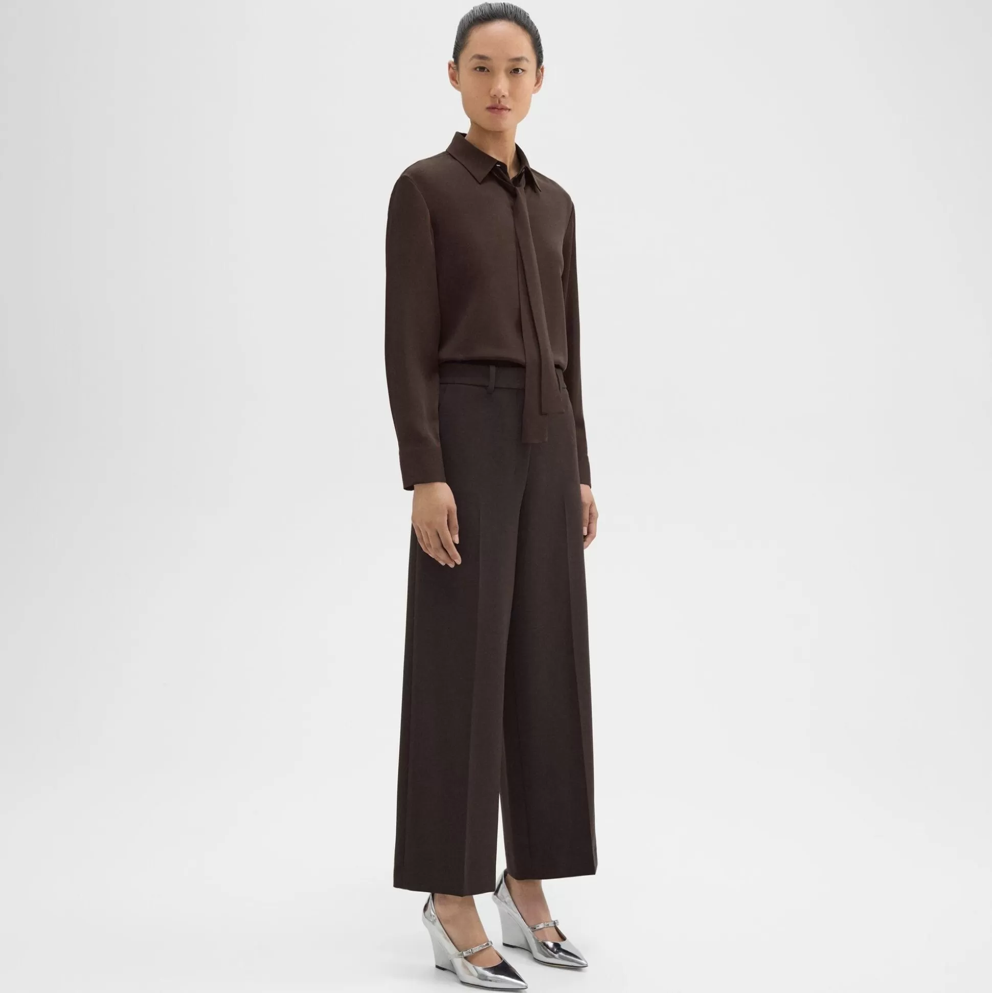 Theory Relaxed Straight Pant In Admiral Crepe-Women Pants