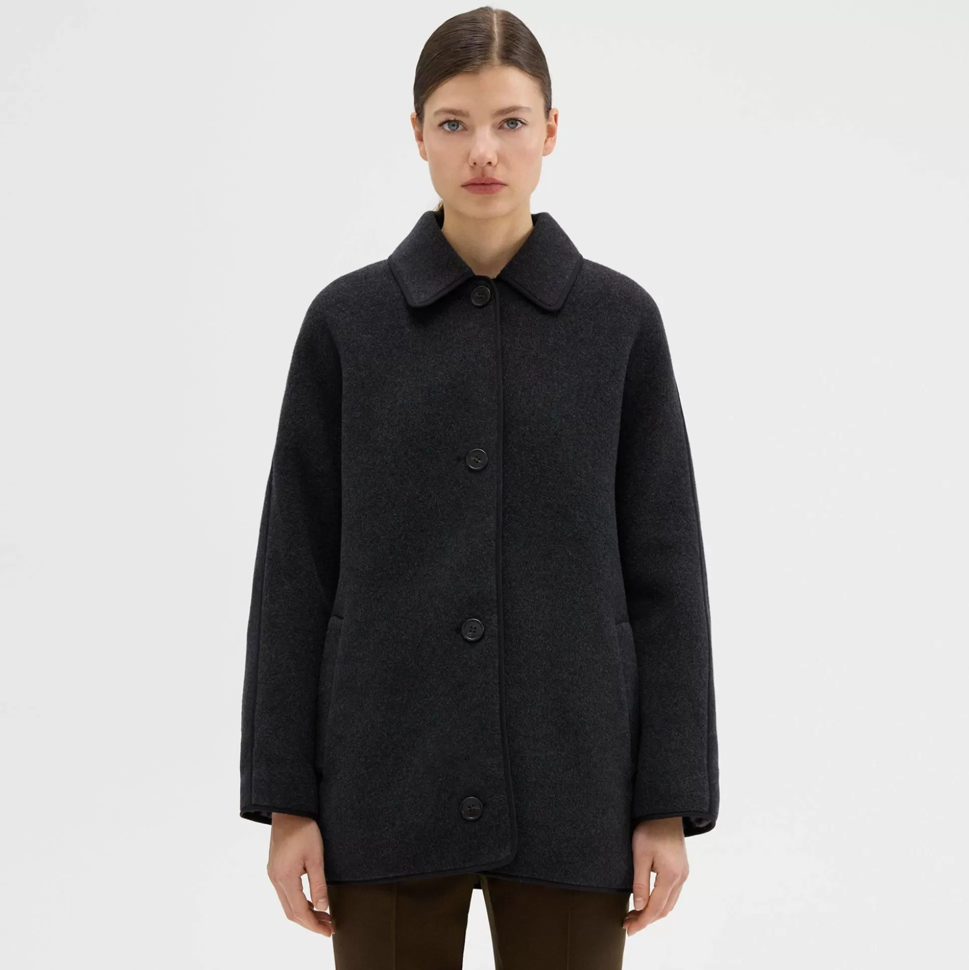 Theory Reversible Recycled Wool Car Coat-Women Outerwear