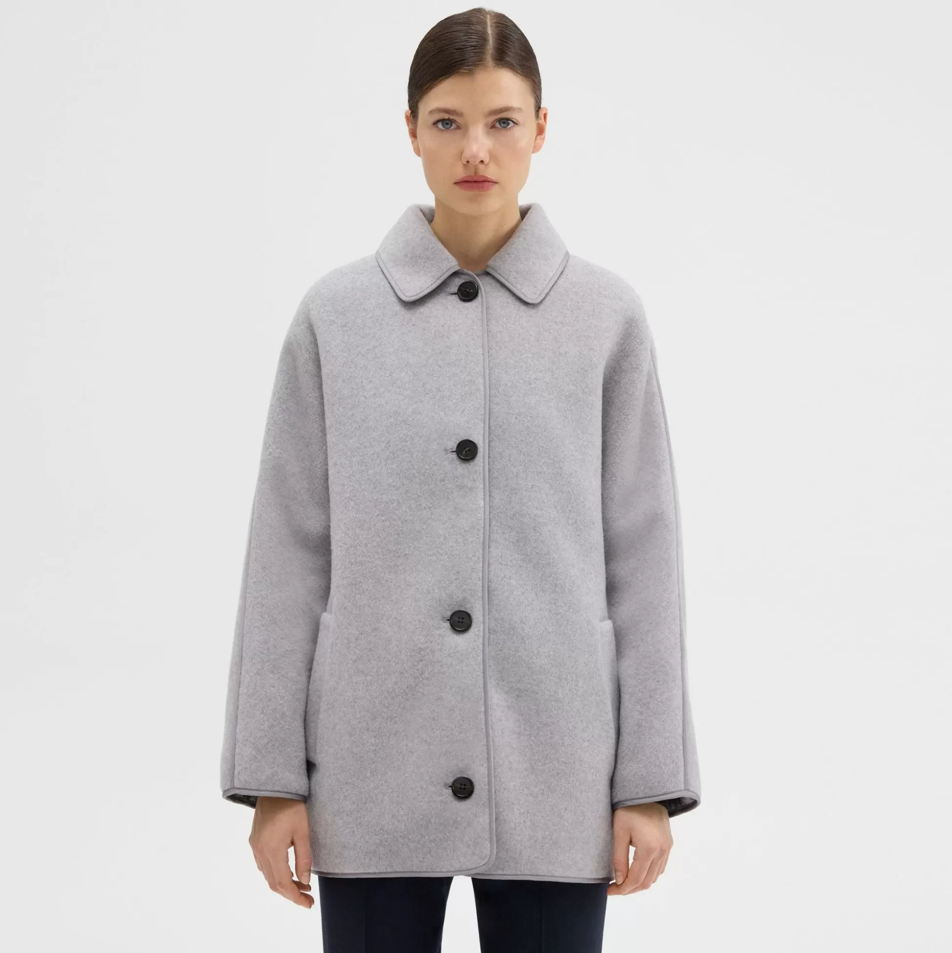 Theory Reversible Recycled Wool Car Coat-Women Outerwear