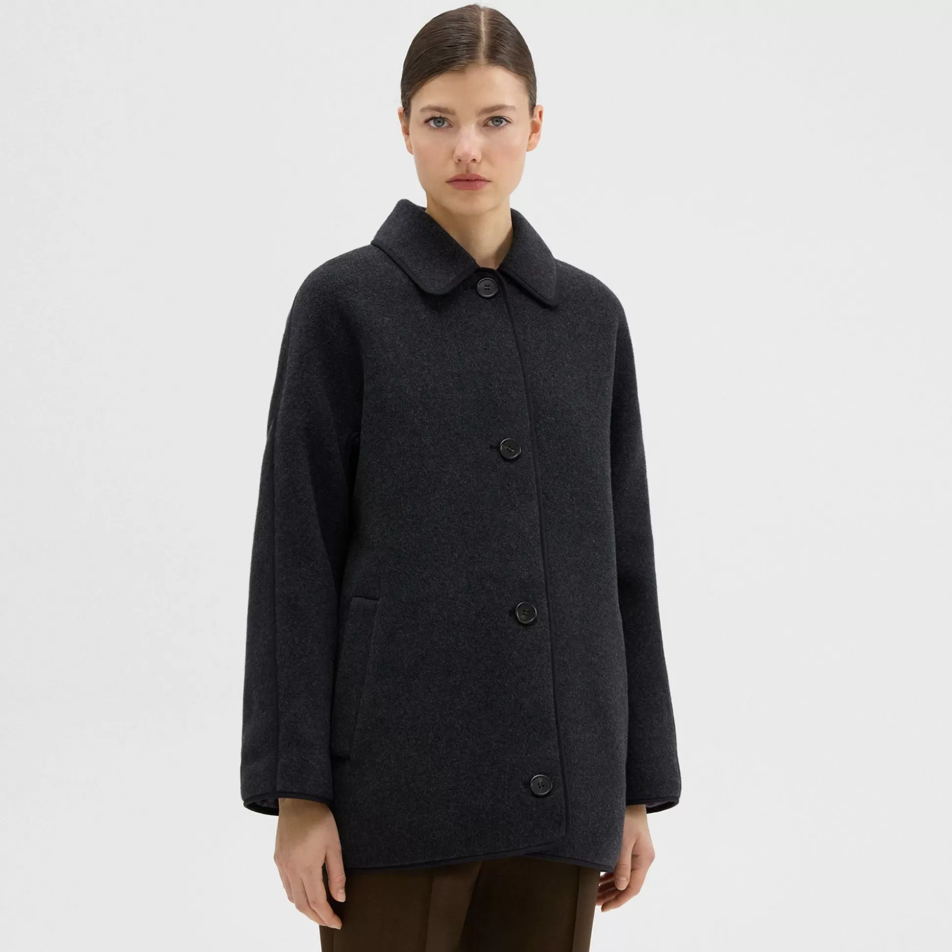 Theory Reversible Recycled Wool Car Coat-Women Outerwear