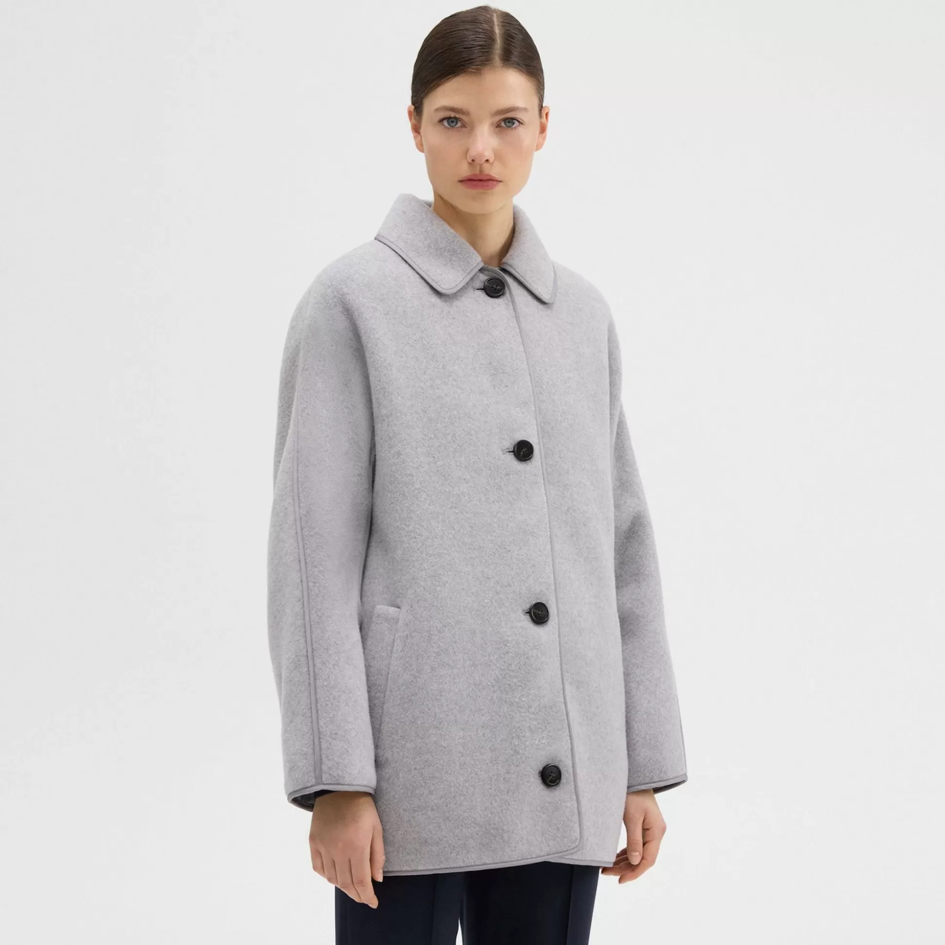 Theory Reversible Recycled Wool Car Coat-Women Outerwear