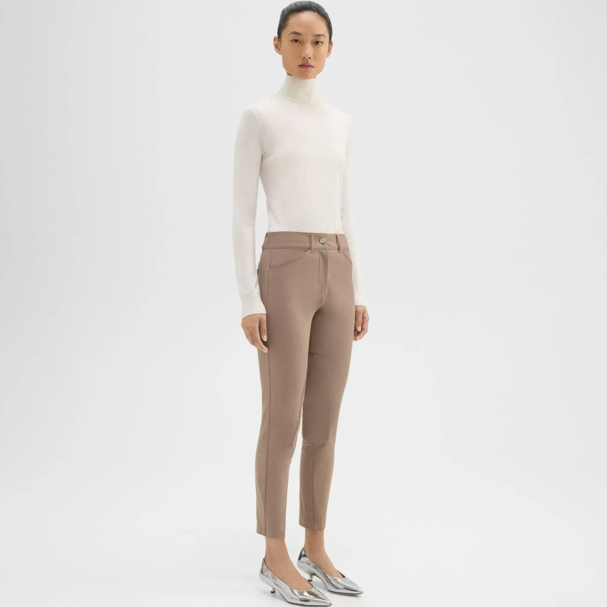 Theory Riding Pant In Stretch Cotton-Women Pants