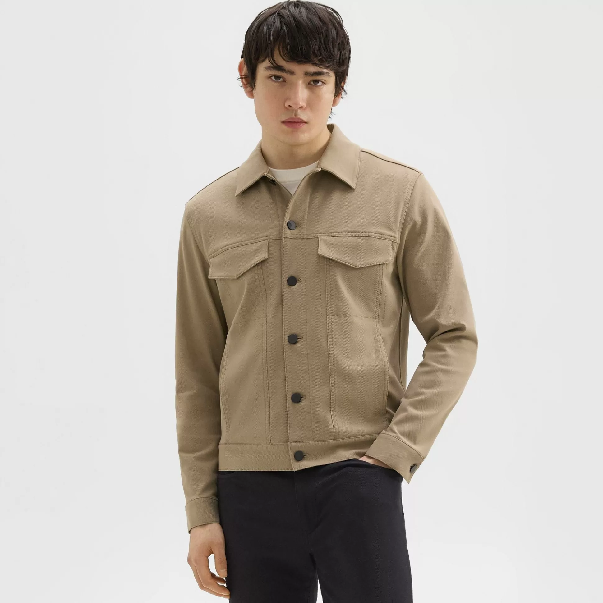 Theory River Trucker Jacket In Neoteric Twill-Men Outerwear | Blazers + Jackets