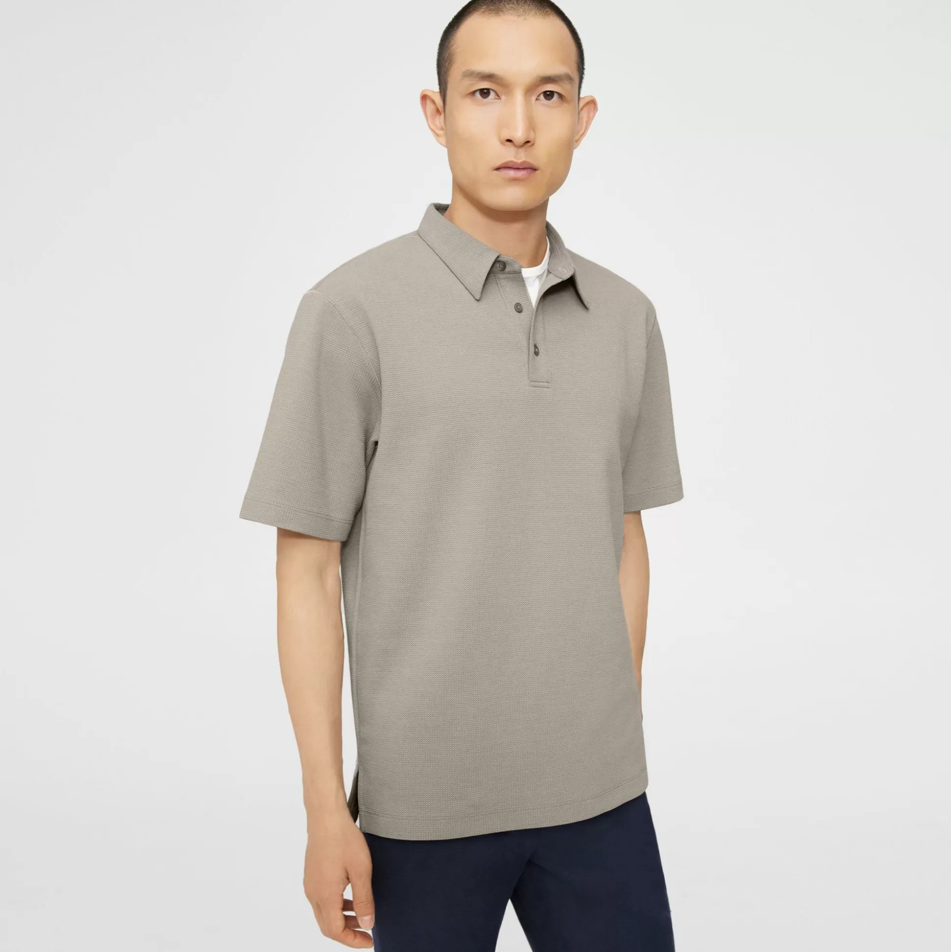 Theory Ryder Short-Sleeve Polo In Waffle Knit-Men T-shirts + Polos