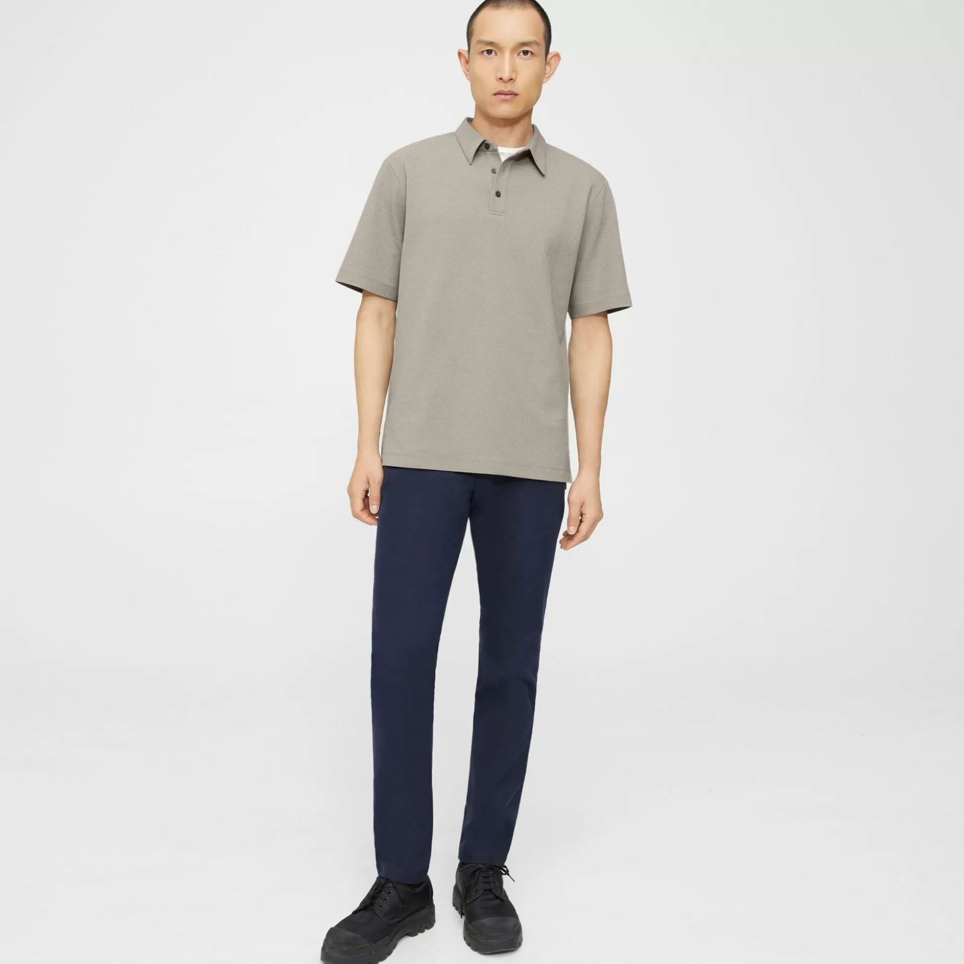 Theory Ryder Short-Sleeve Polo In Waffle Knit-Men T-shirts + Polos