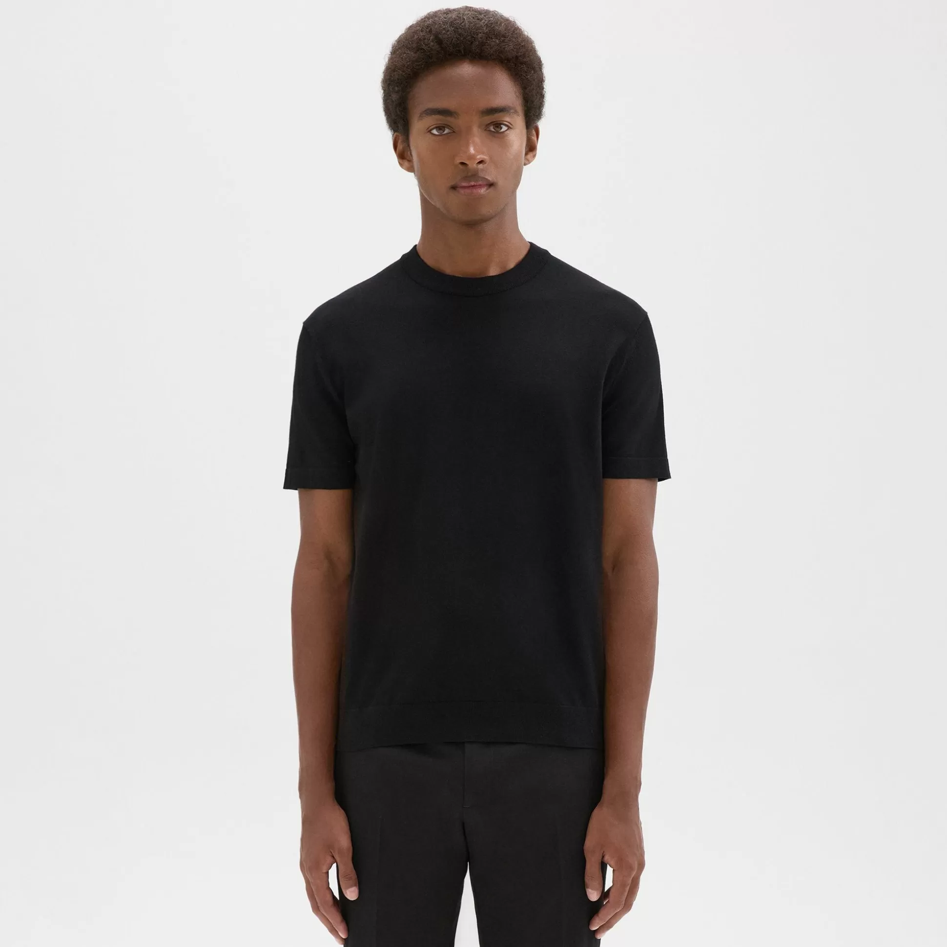 Theory Sarior Short-Sleeve Sweater In Light Bilen-Men T-shirts + Polos | Sweaters + Cardigans