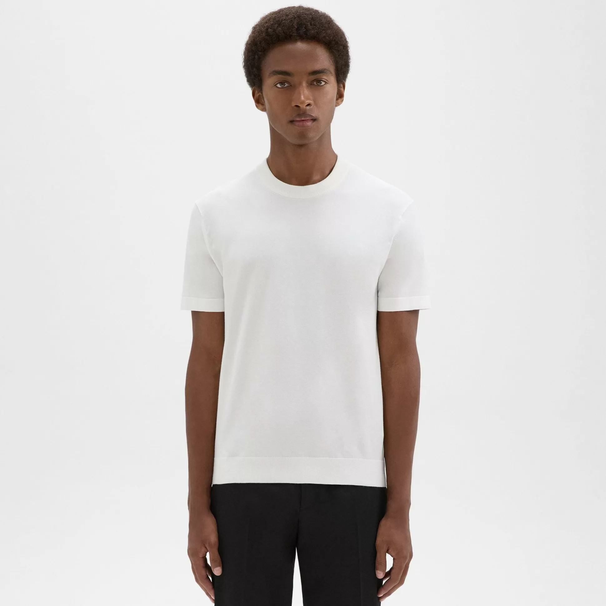 Theory Sarior Short-Sleeve Sweater In Light Bilen-Men T-shirts + Polos | Sweaters + Cardigans