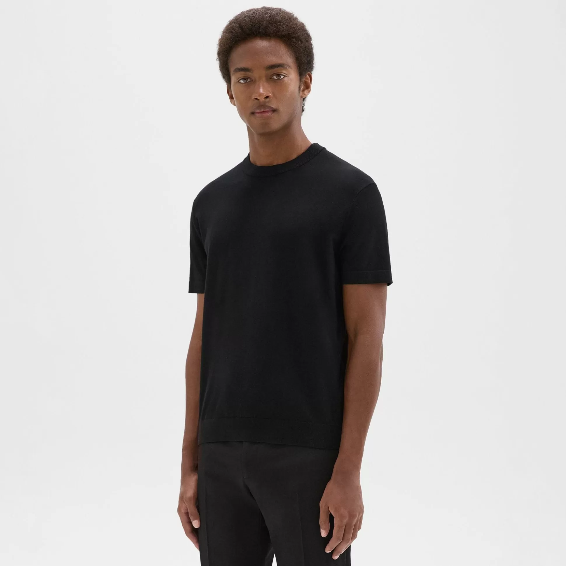 Theory Sarior Short-Sleeve Sweater In Light Bilen-Men T-shirts + Polos | Sweaters + Cardigans