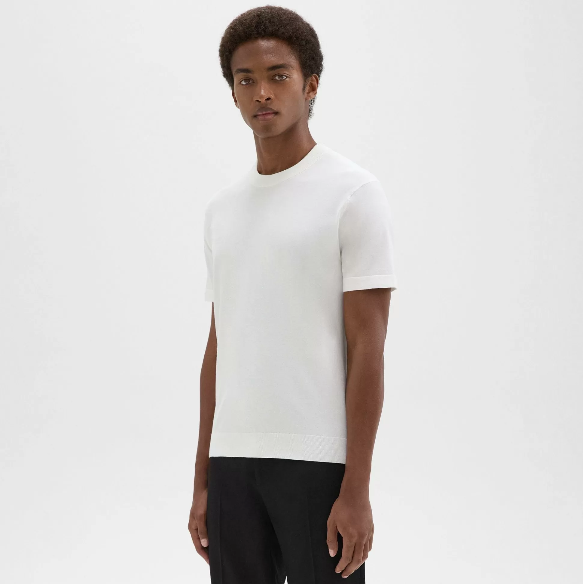 Theory Sarior Short-Sleeve Sweater In Light Bilen-Men T-shirts + Polos | Sweaters + Cardigans