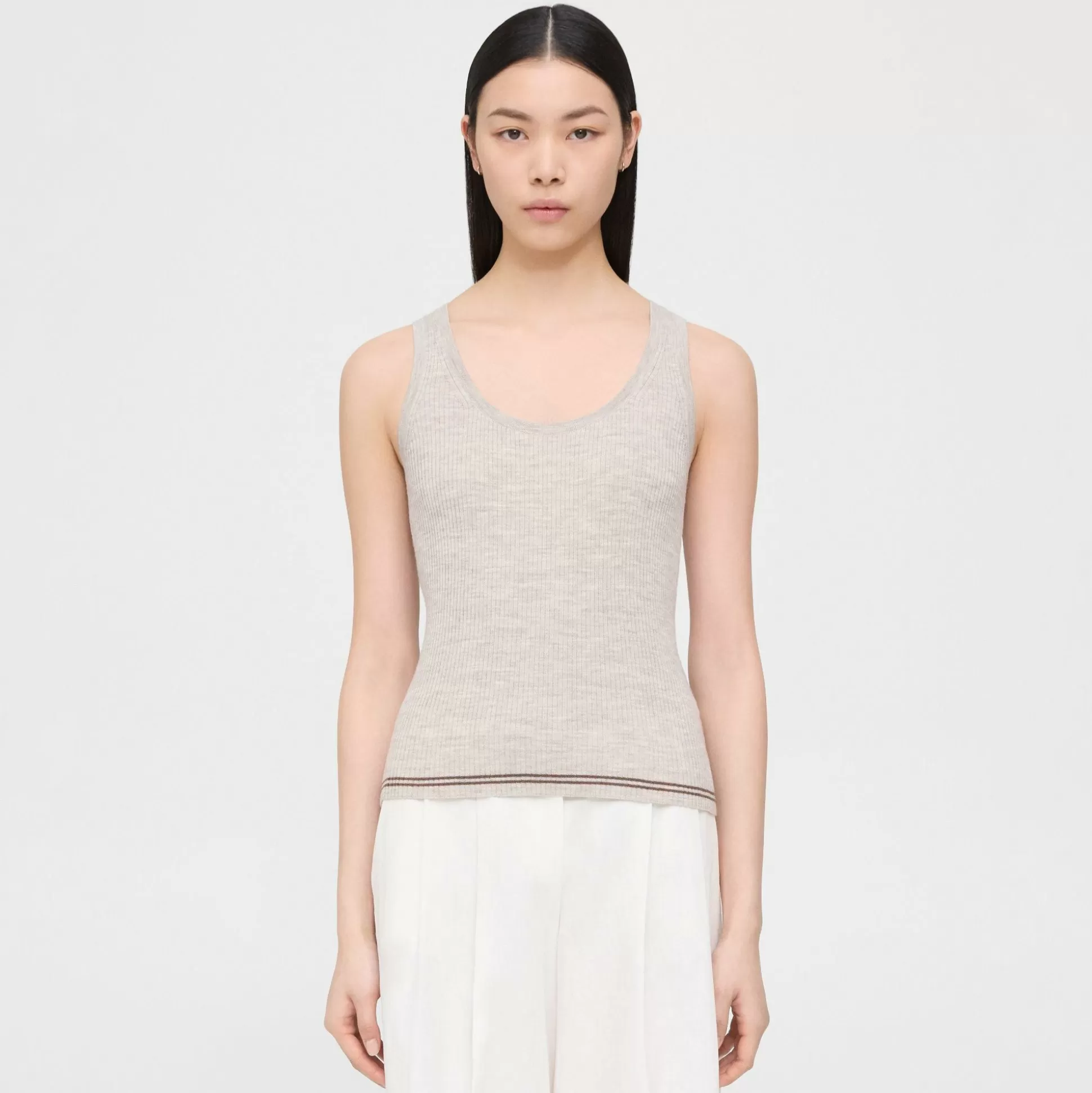 Theory Scoop Neck Sweater Shell In Regal Wool-Women Sweaters + Cardigans