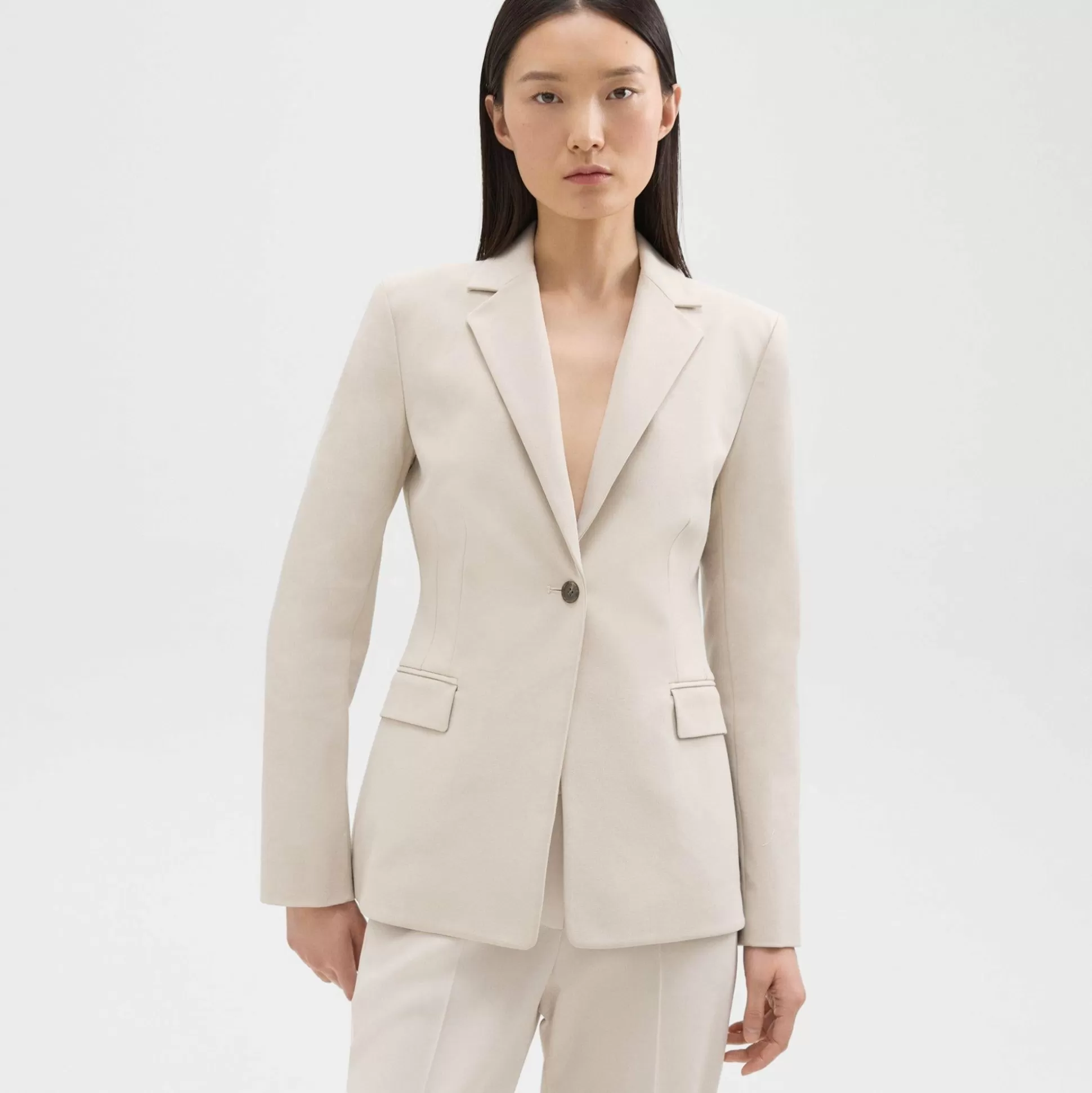 Theory Sculpted Blazer In Stretch Cotton-Blend-Women Suits | Blazers + Jackets