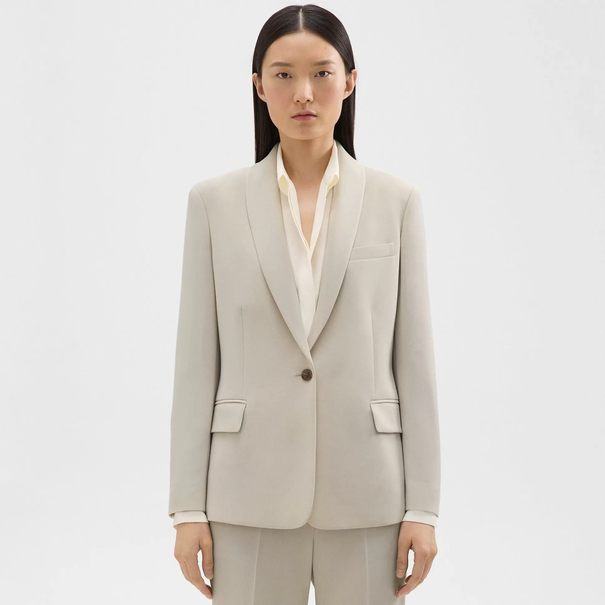 Theory Shawl Collar Blazer In Admiral Crepe-Women Suits | Blazers + Jackets