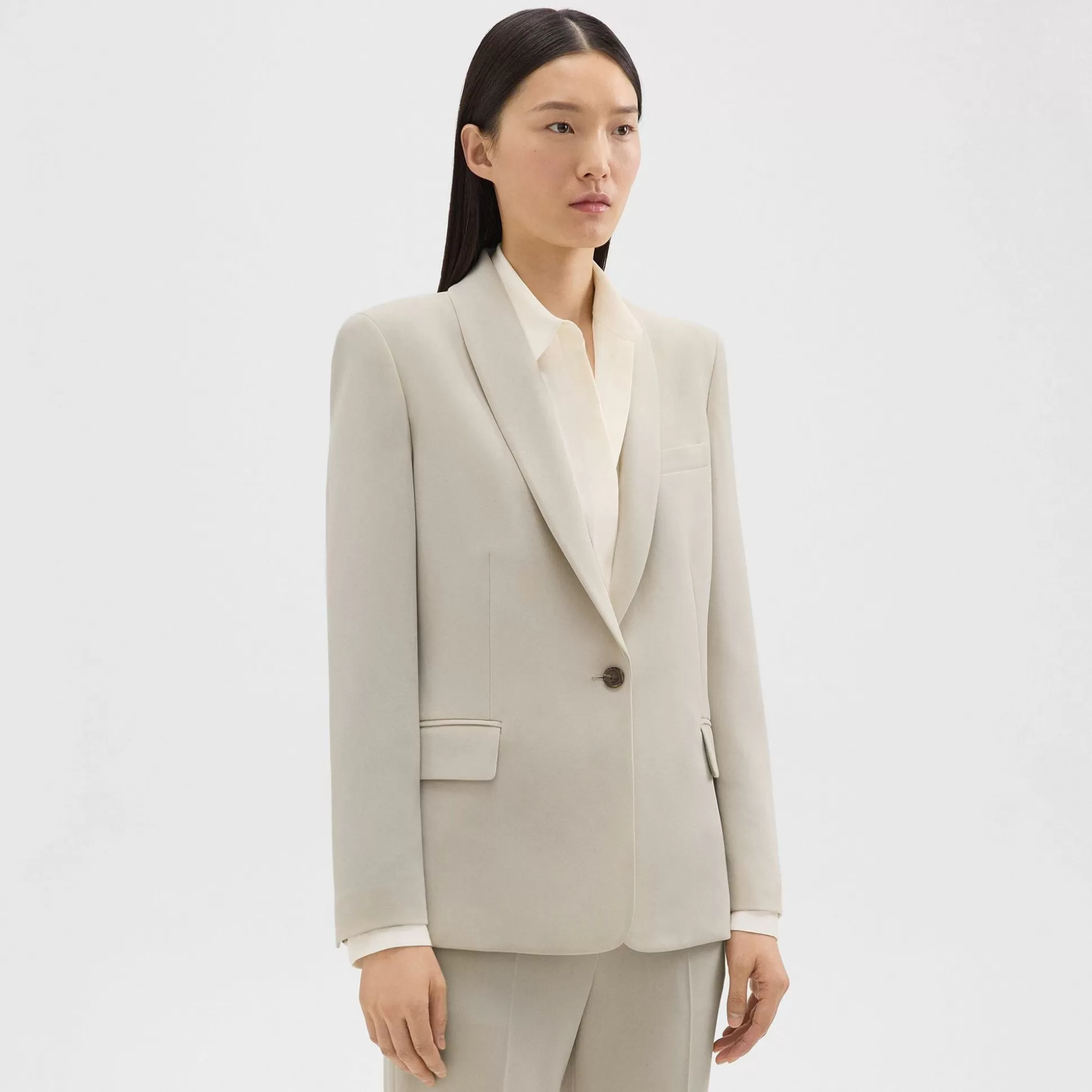 Theory Shawl Collar Blazer In Admiral Crepe-Women Suits | Blazers + Jackets