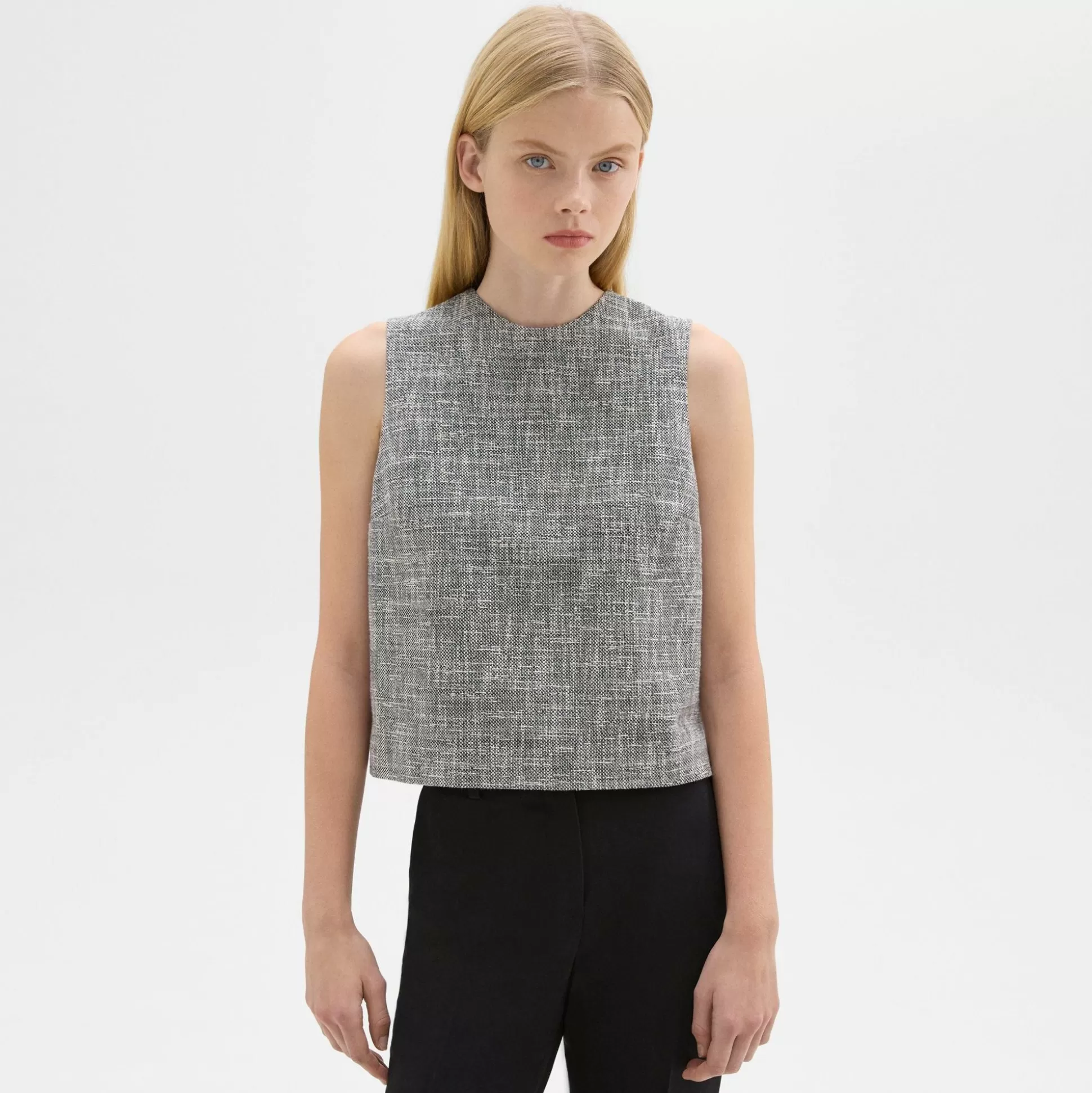 Theory Shell Top In Canvas Tweed-Women Tops