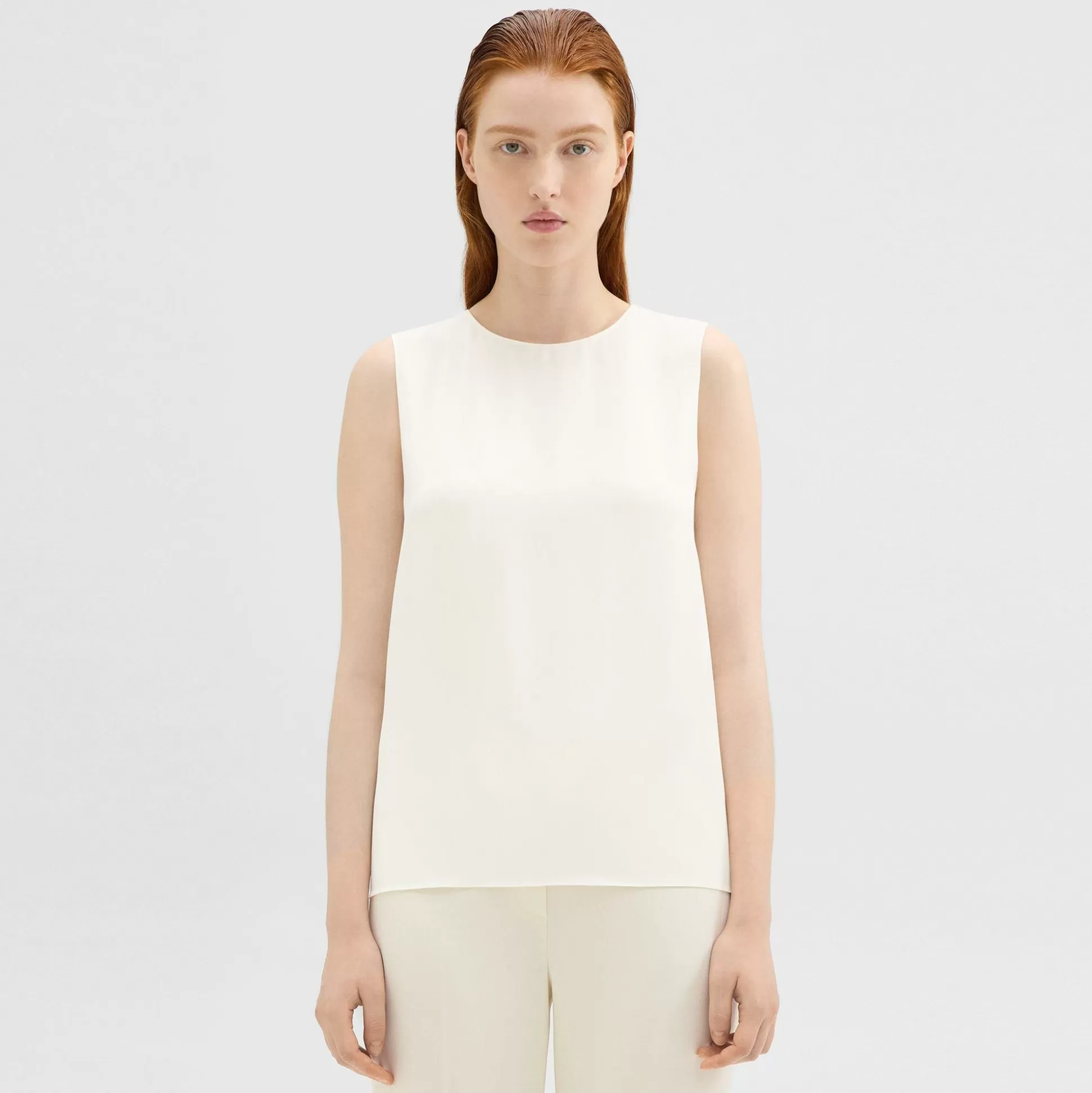 Theory Shell Top In Silk Georgette-Women Tops