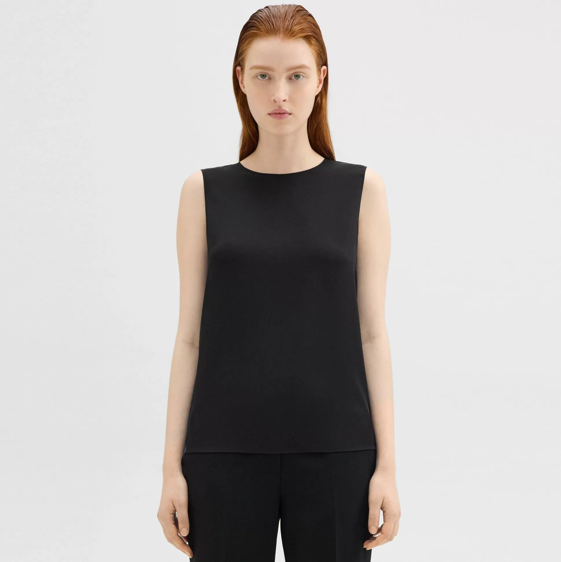 Theory Shell Top In Silk Georgette-Women Tops