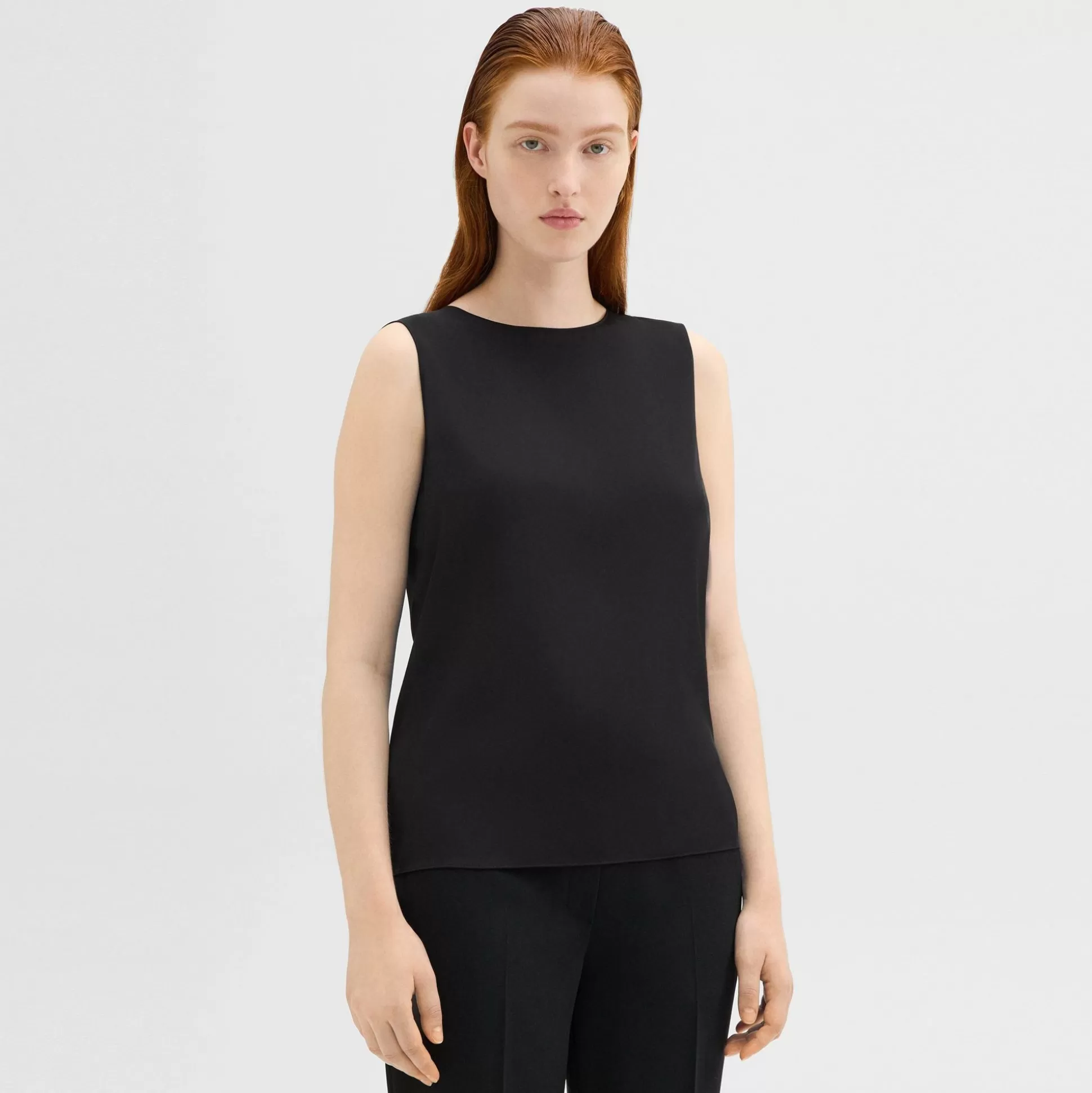 Theory Shell Top In Silk Georgette-Women Tops