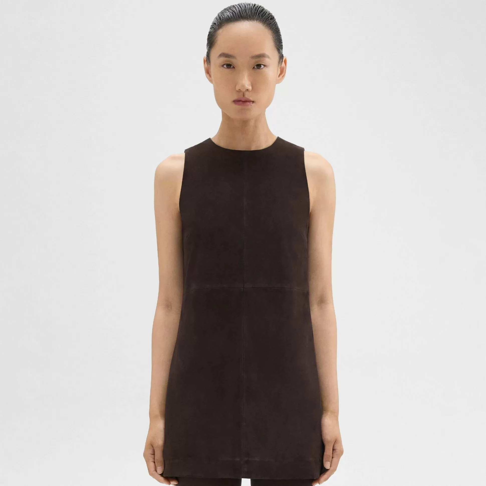 Theory Shift Dress In Suede-Women Dresses