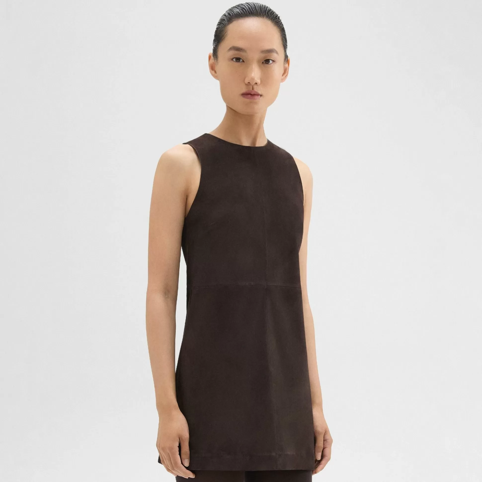 Theory Shift Dress In Suede-Women Dresses