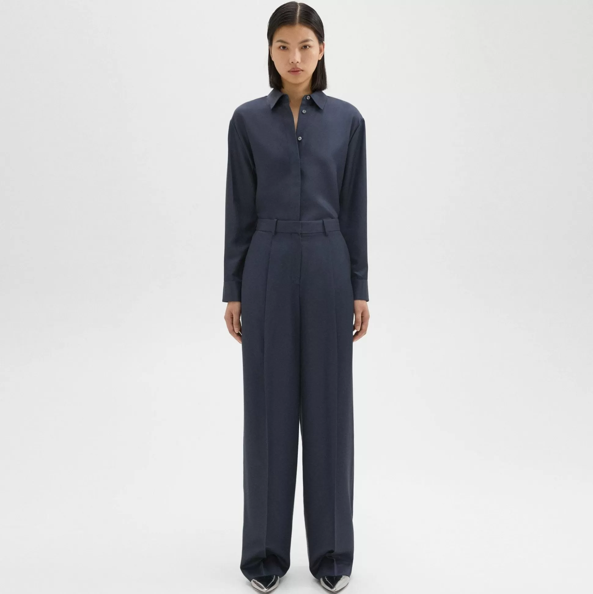 Theory Single-Pleat Pant In Viscose Twill-Women Suits | Pants