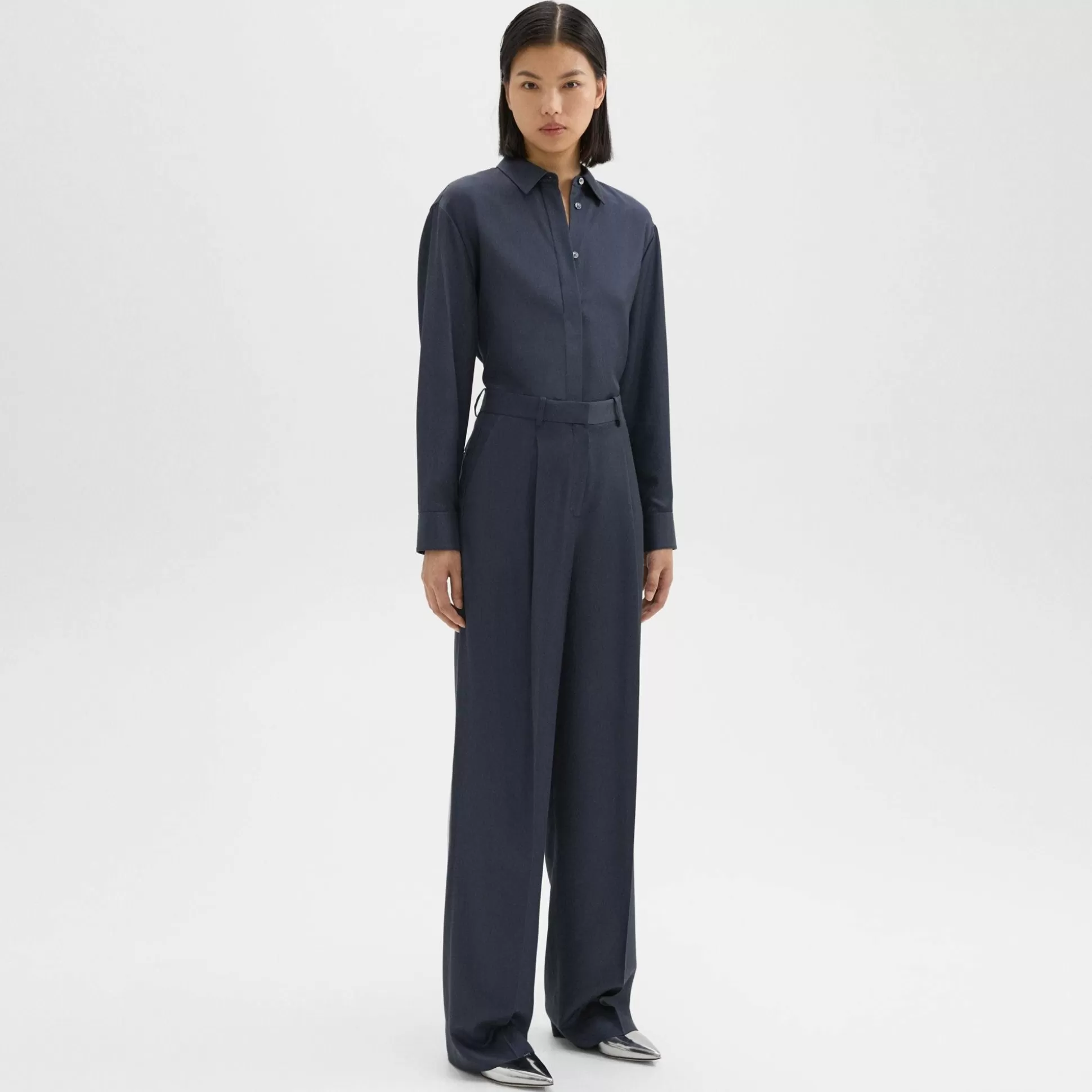 Theory Single-Pleat Pant In Viscose Twill-Women Suits | Pants