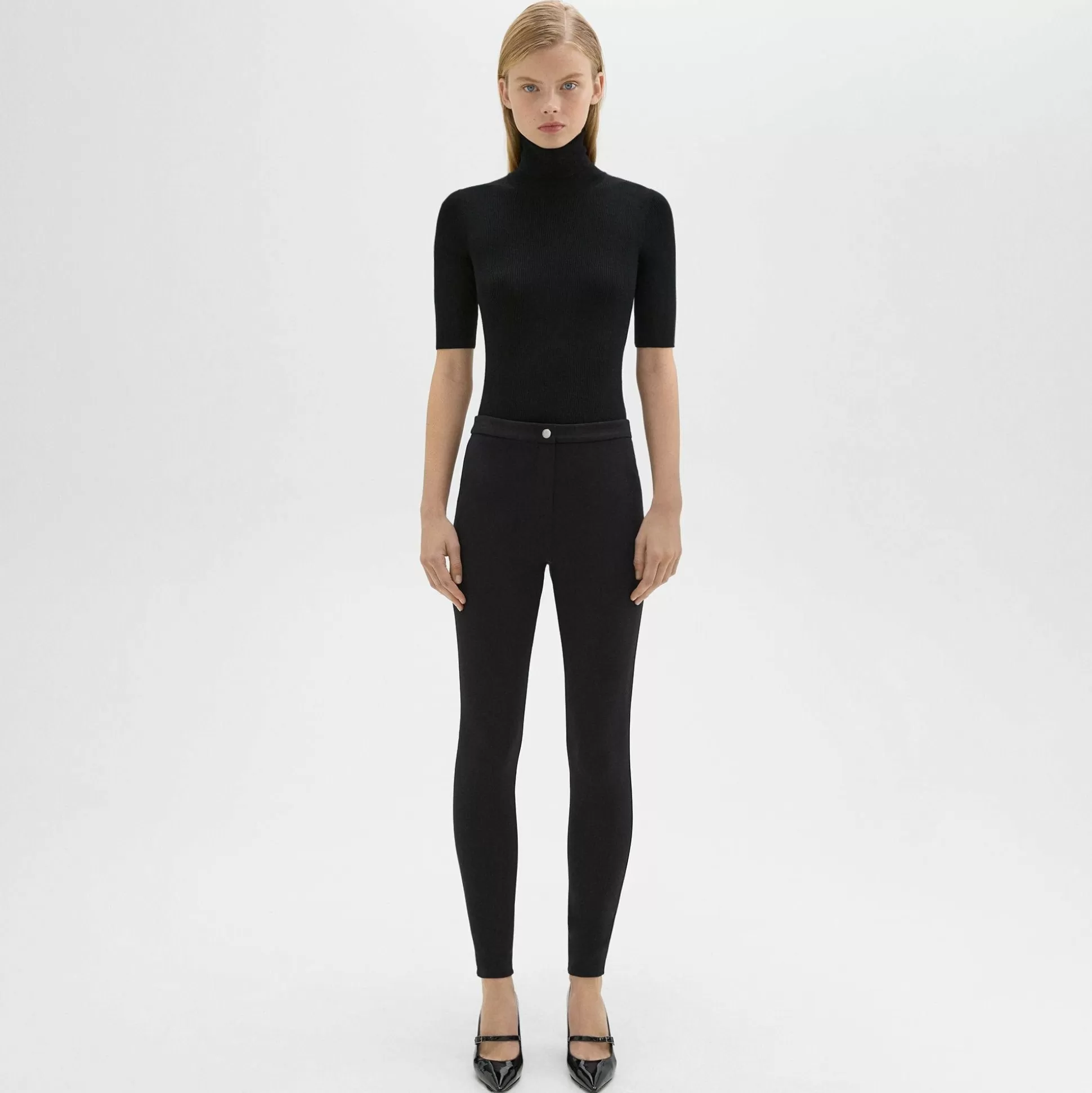 Theory Skinny Pant In Compact Knit Jersey-Women Pants