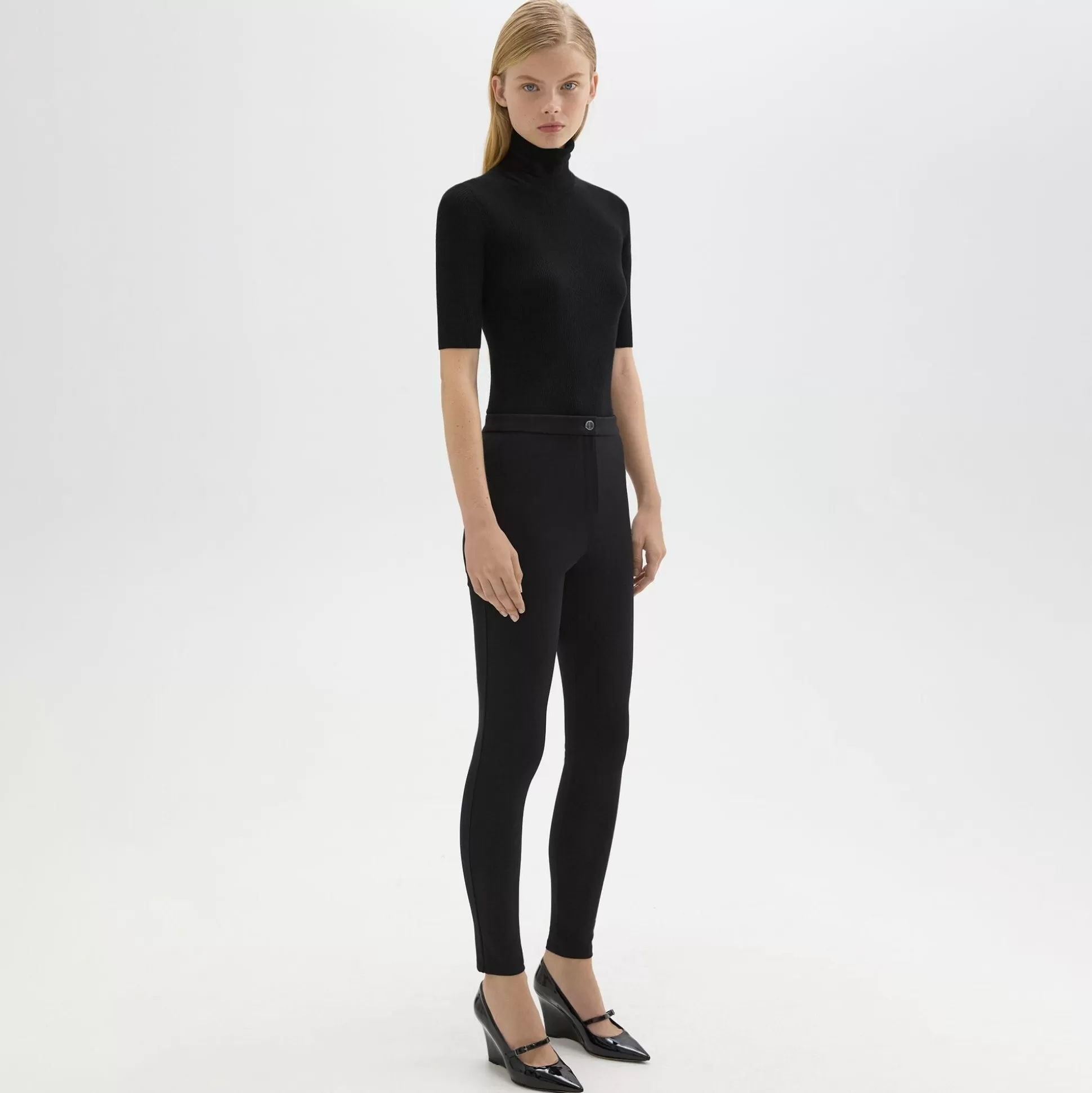 Theory Skinny Pant In Compact Knit Jersey-Women Pants