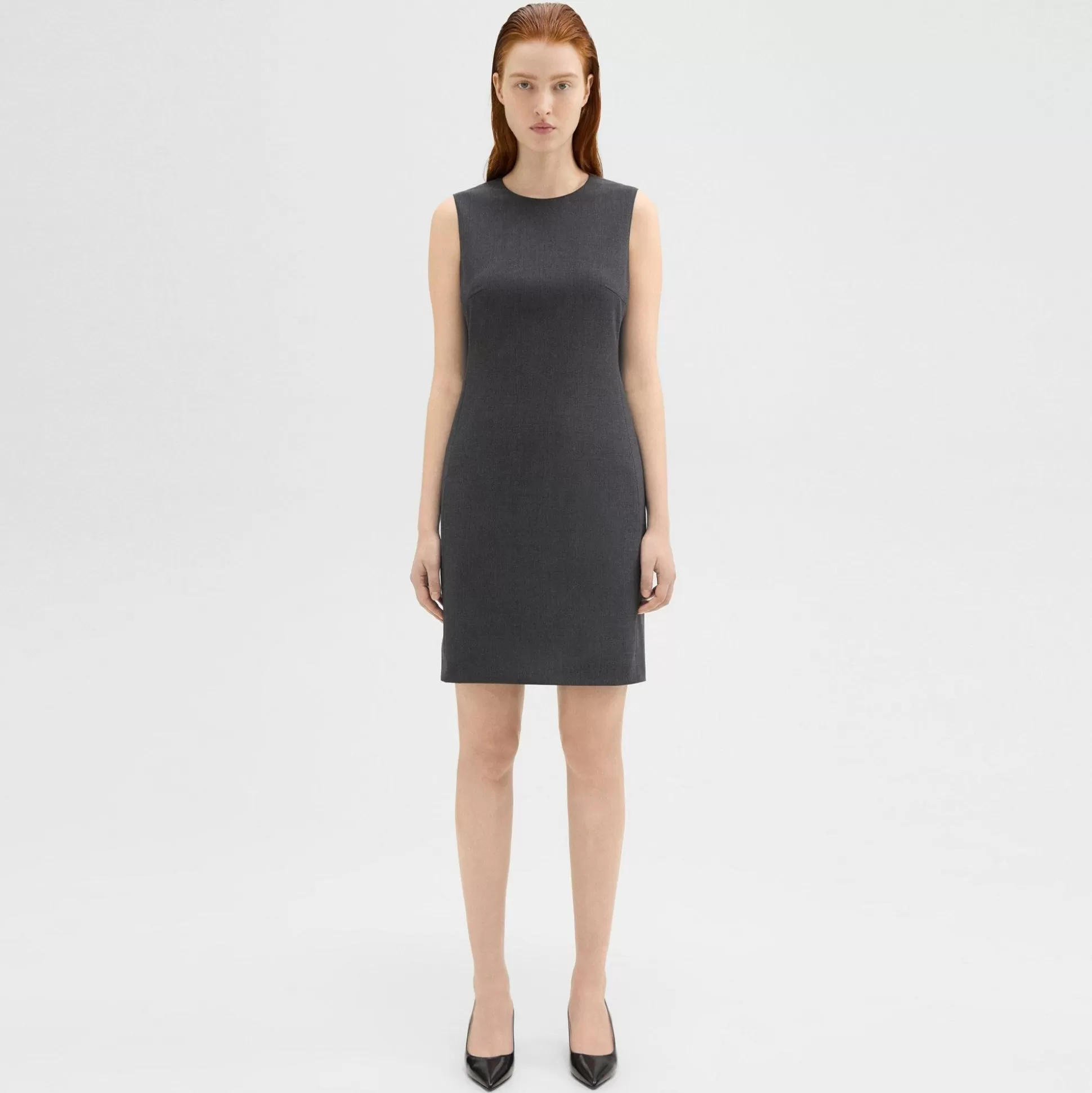 Theory Sleeveless Fitted Dress In Good Wool-Women Suits | Dresses