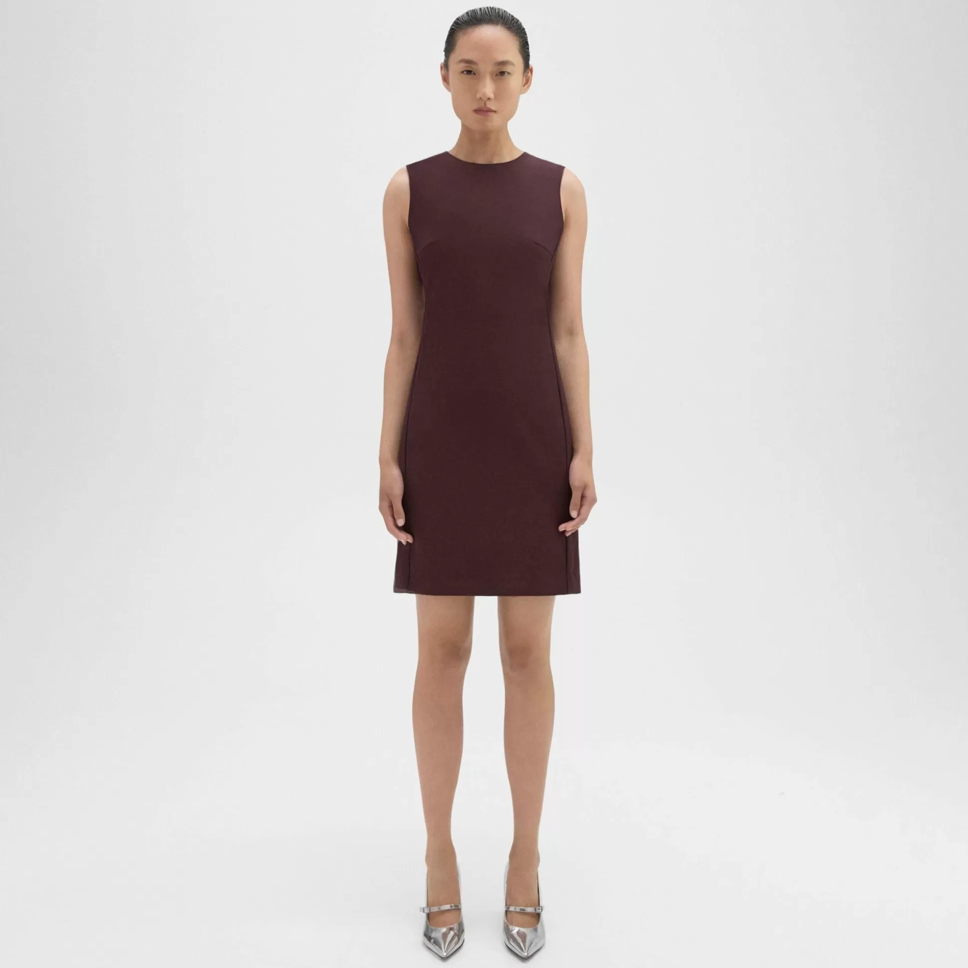 Theory Sleeveless Fitted Dress In Good Wool-Women Suits | Dresses