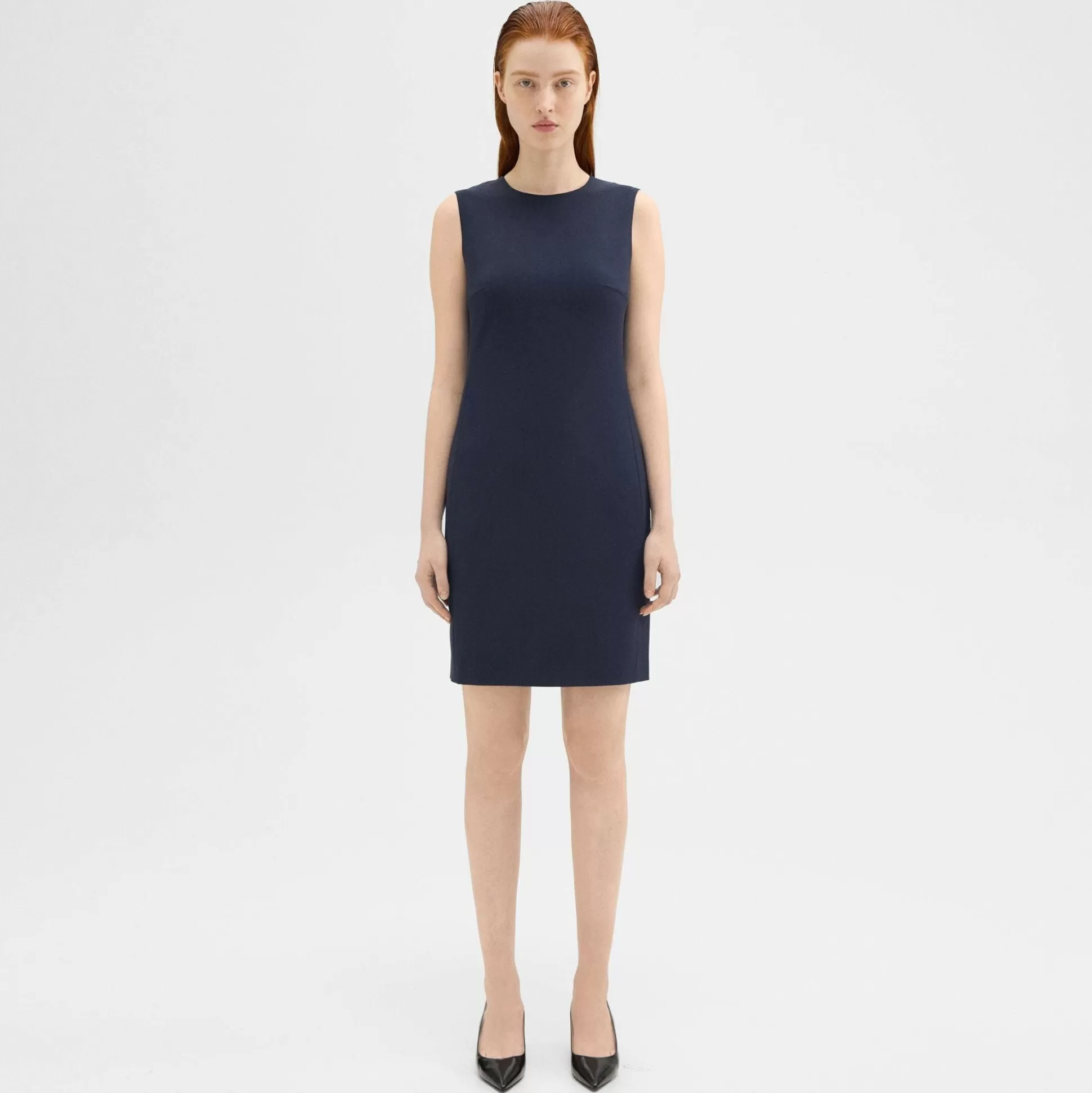 Theory Sleeveless Fitted Dress In Good Wool-Women Suits | Dresses