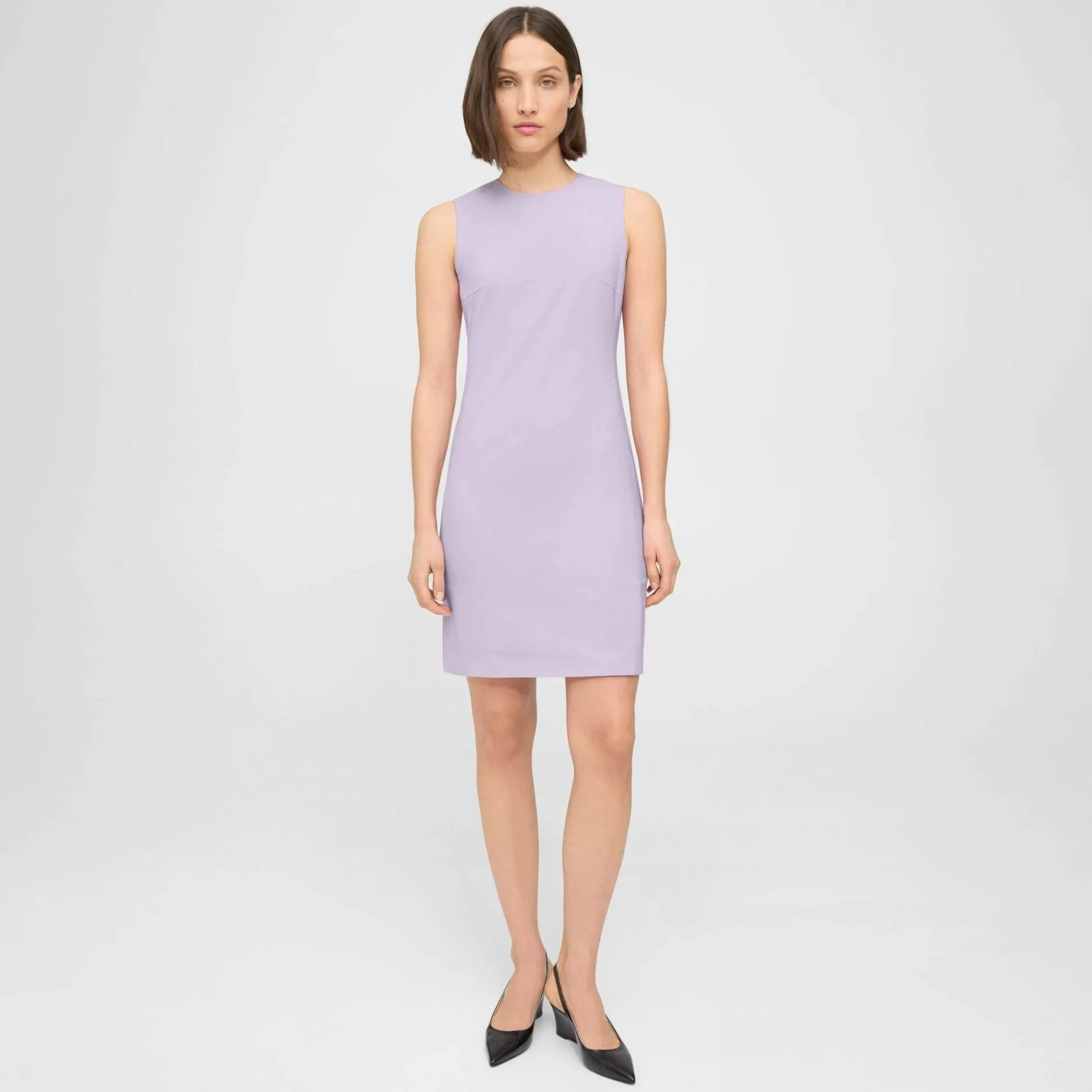 Theory Sleeveless Fitted Dress In Good Wool-Women Dresses