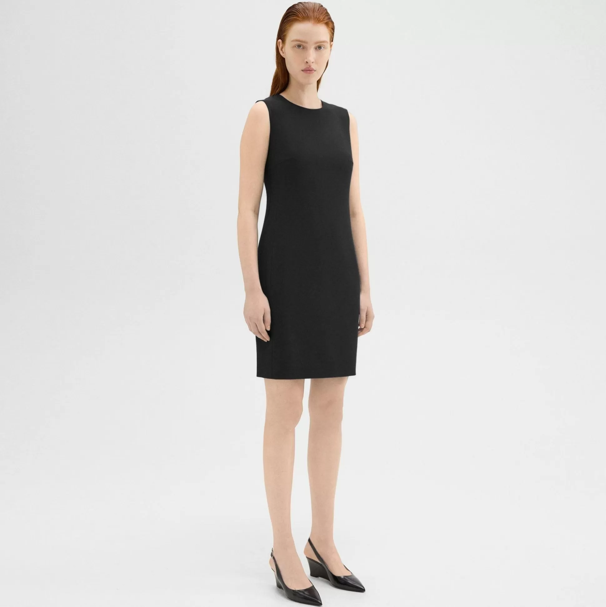 Theory Sleeveless Fitted Dress In Good Wool-Women Suits | Dresses