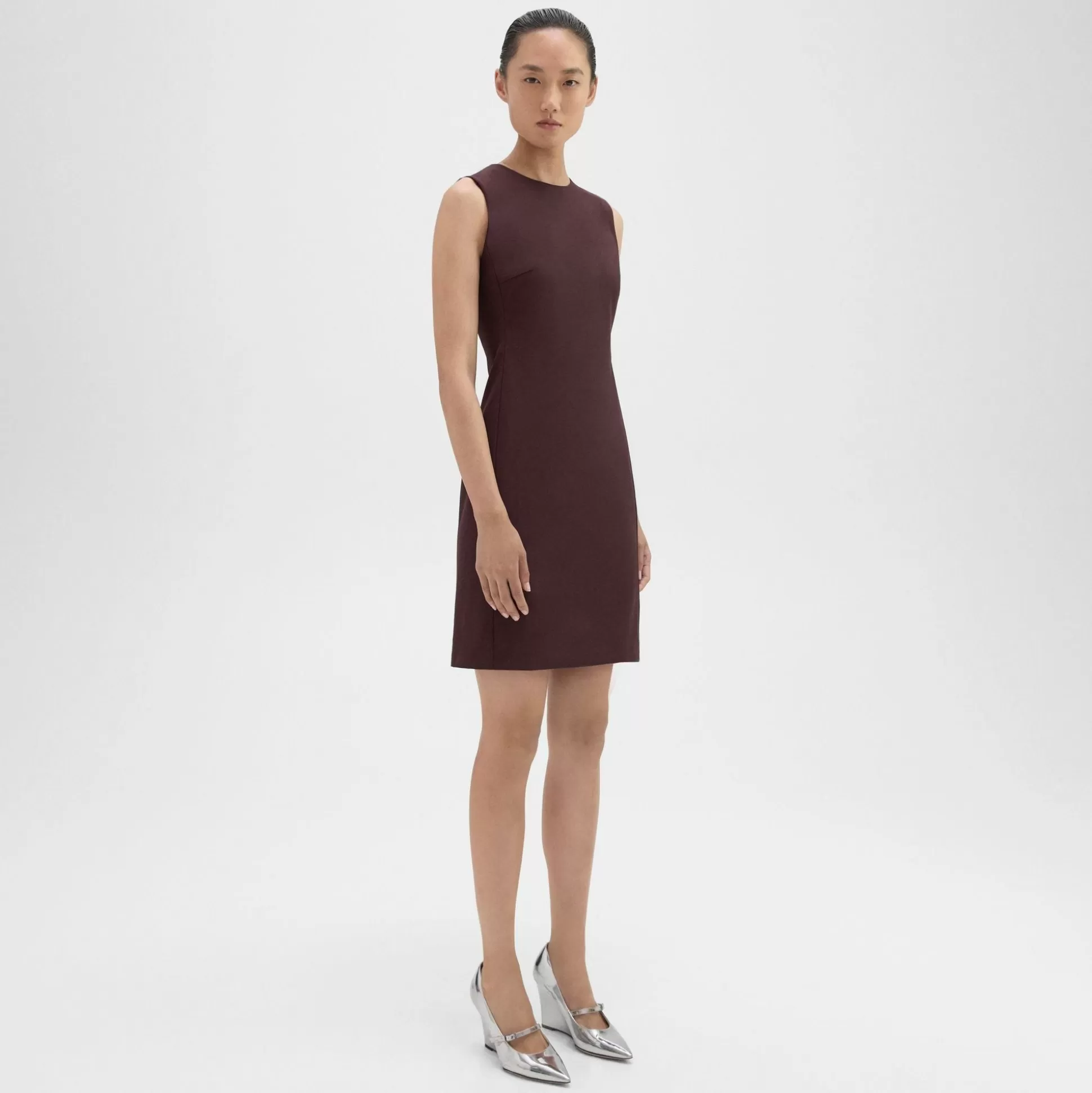 Theory Sleeveless Fitted Dress In Good Wool-Women Suits | Dresses